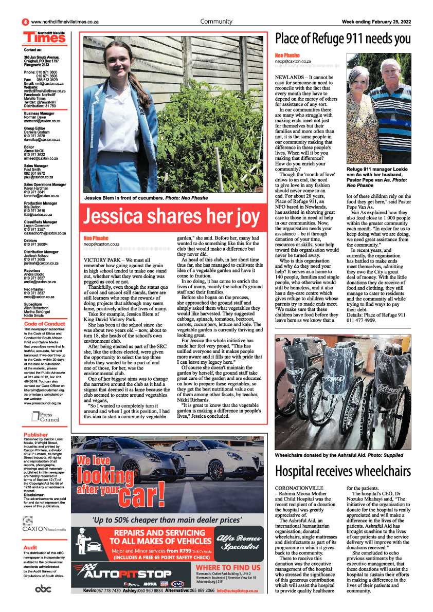 Northcliff Melville Times 25 February 2022 page 4
