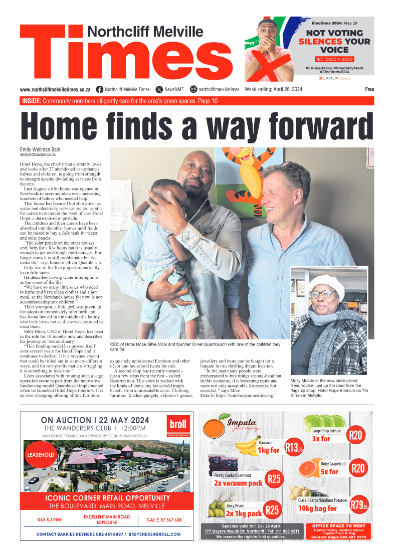 Northcliff Melville Times 26 April 2024 page 1