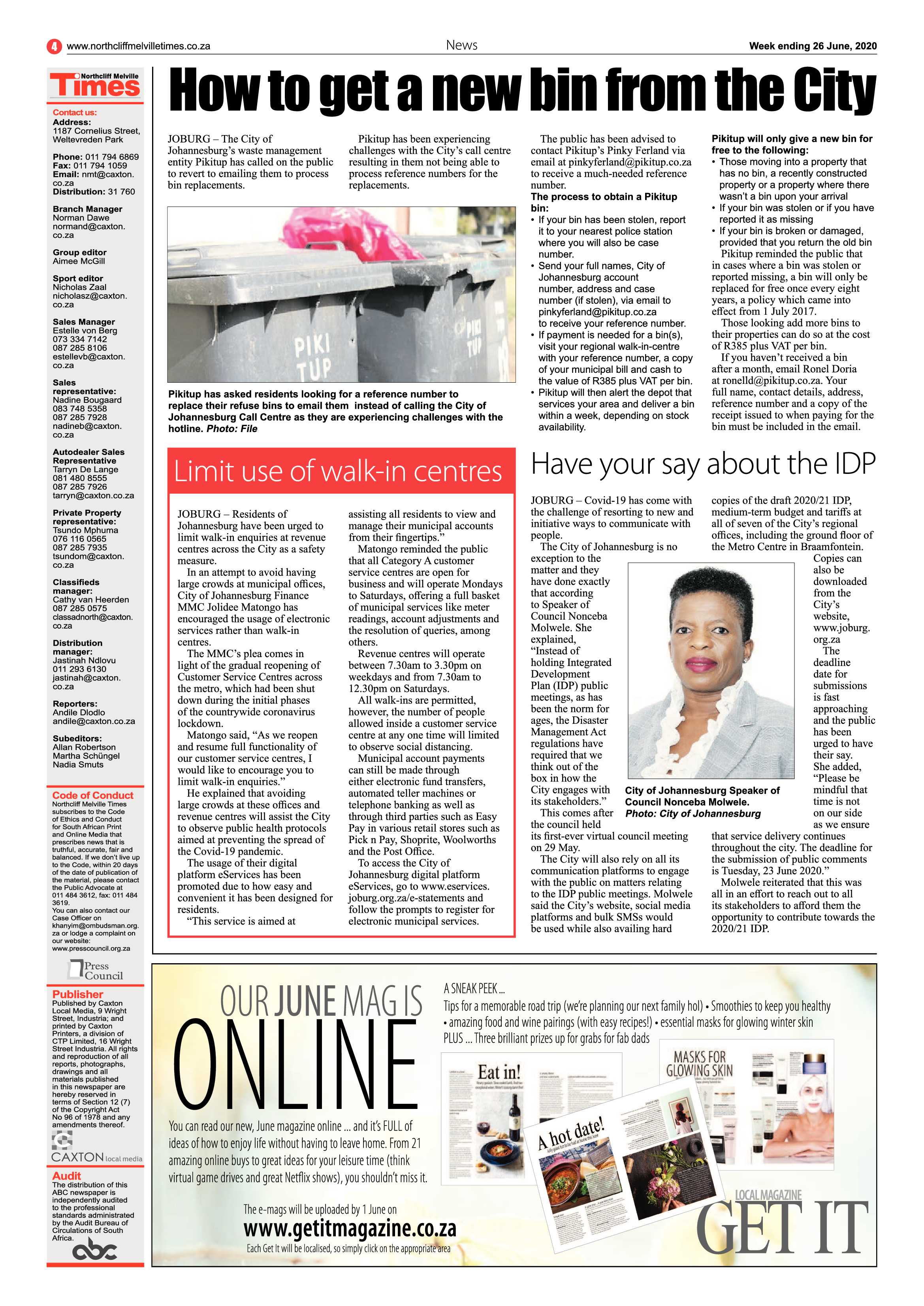 Northcliff Melville Times 26 June 2020 page 4