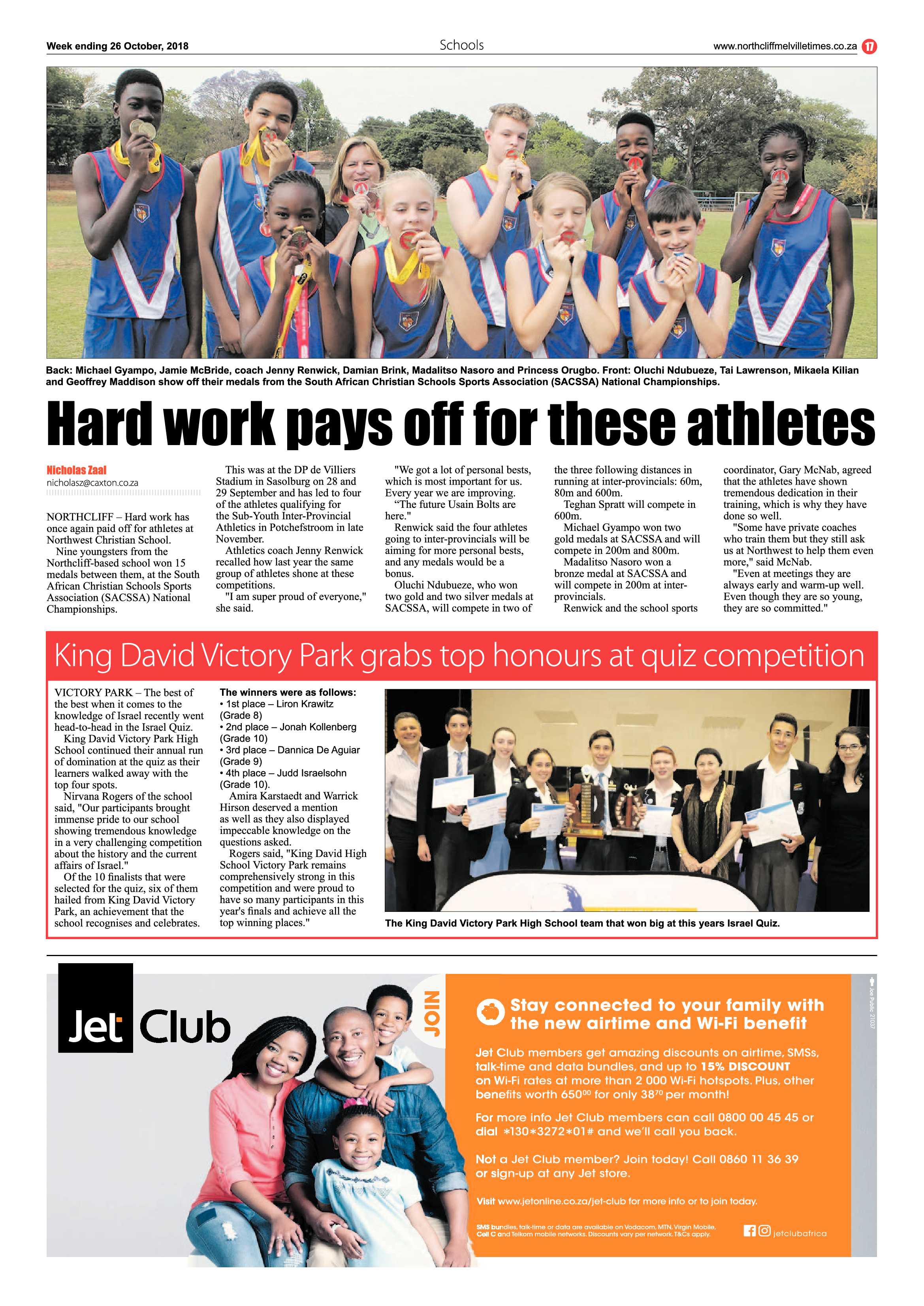 Northcliff Melville Times 26 October 2018 page 17