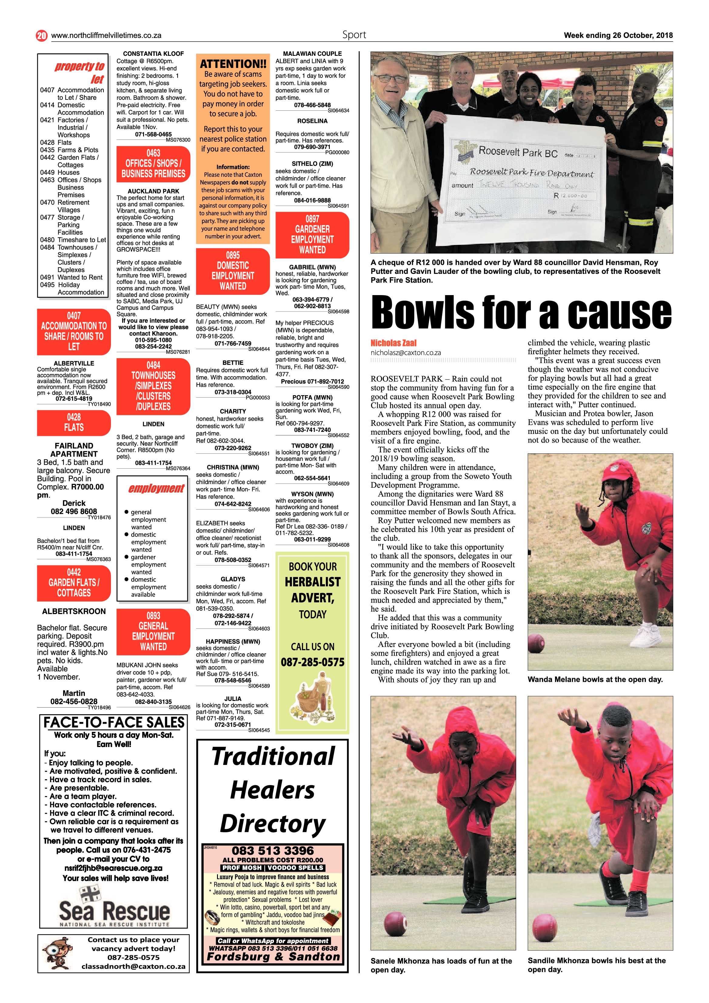 Northcliff Melville Times 26 October 2018 page 20