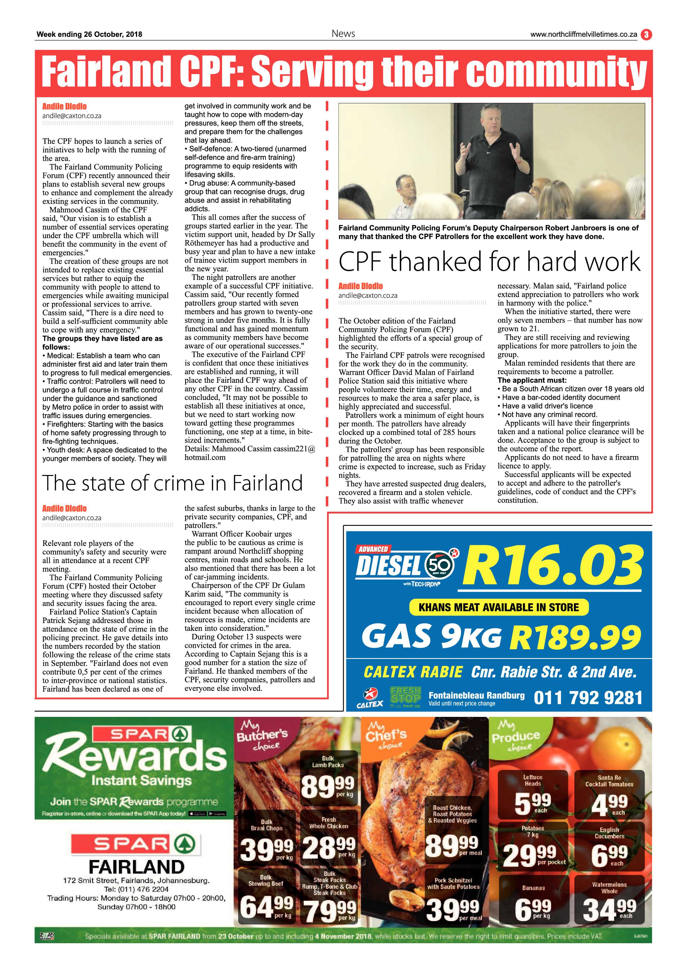 Northcliff Melville Times 26 October 2018 page 3