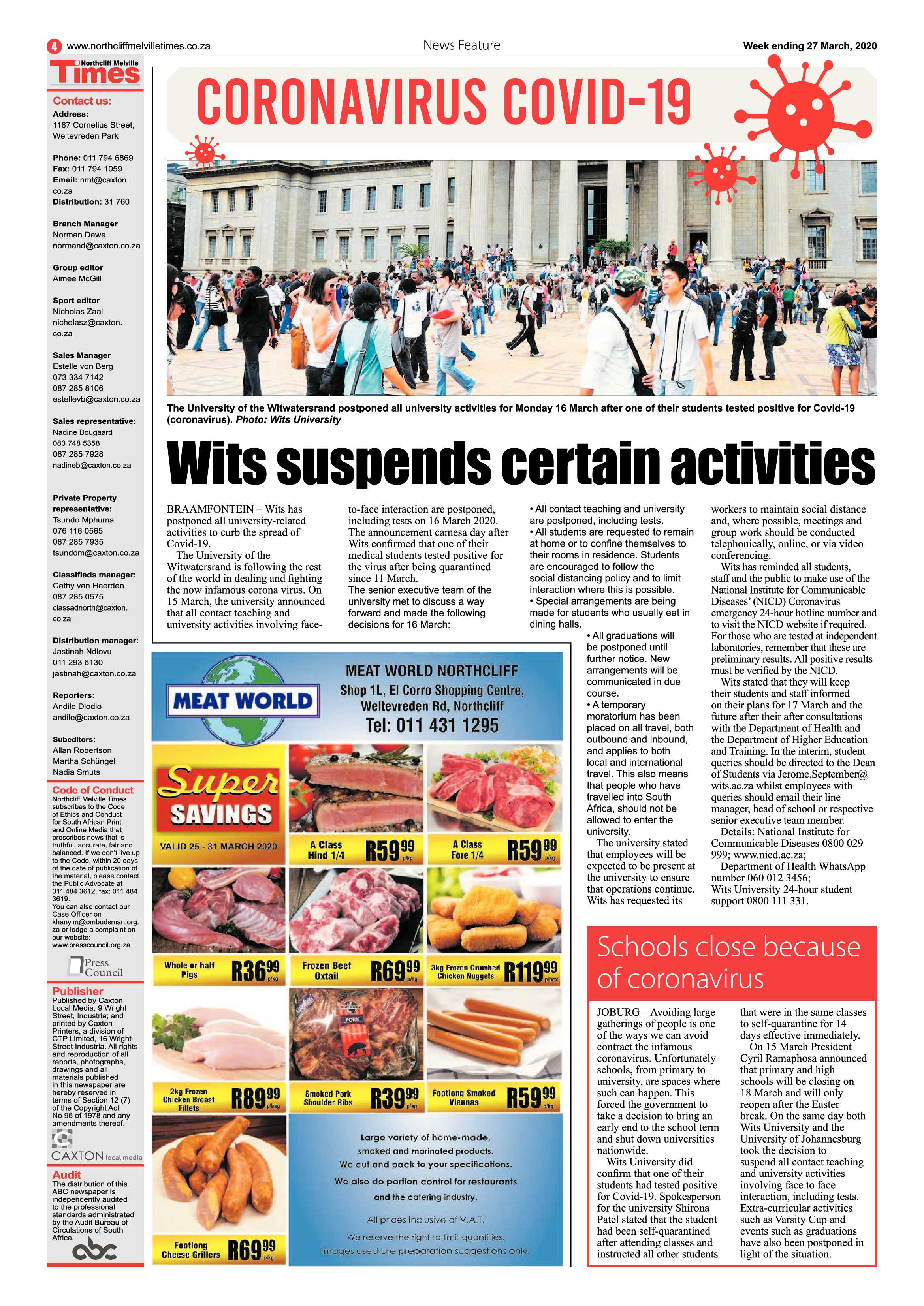 Northcliff Melville Times 27 March 2020 page 4