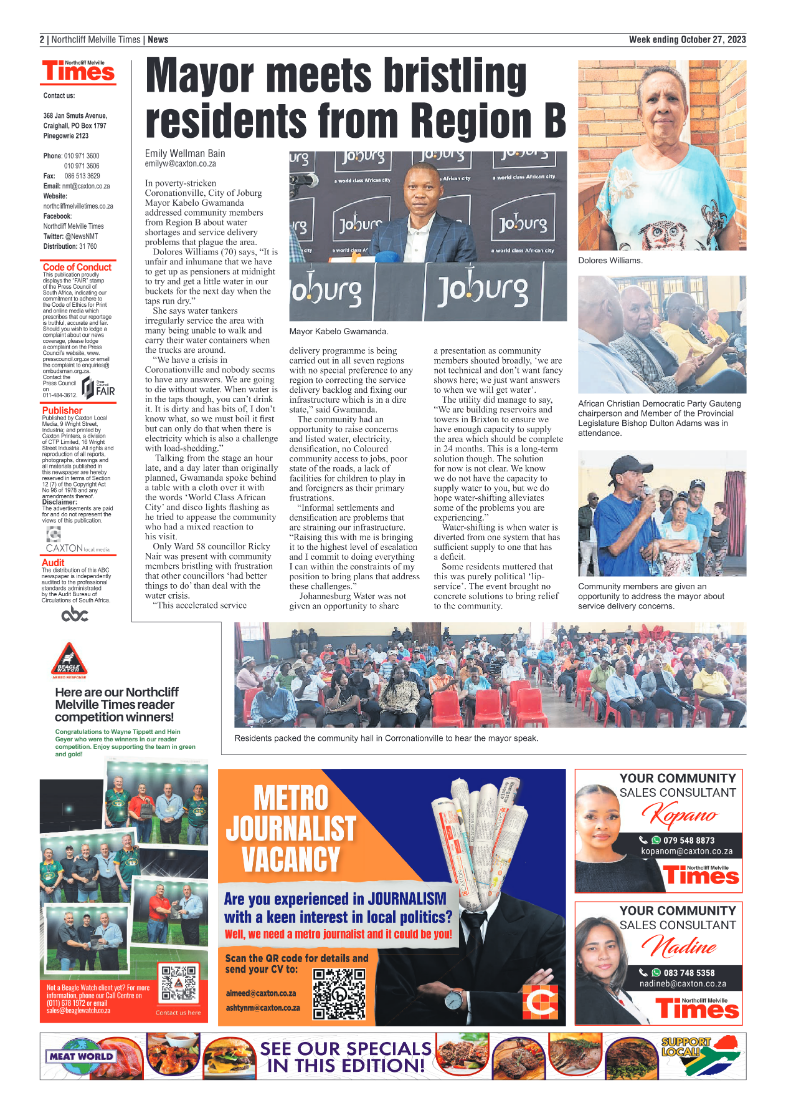 Northcliff Melville Times 27 October 2023 page 2