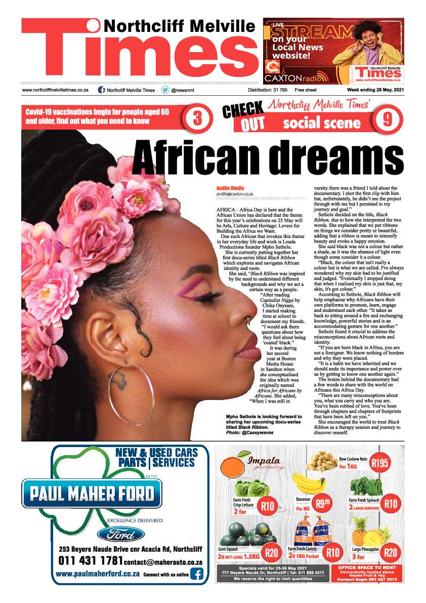 Northcliff Melville Times 28 May 2021 page 1