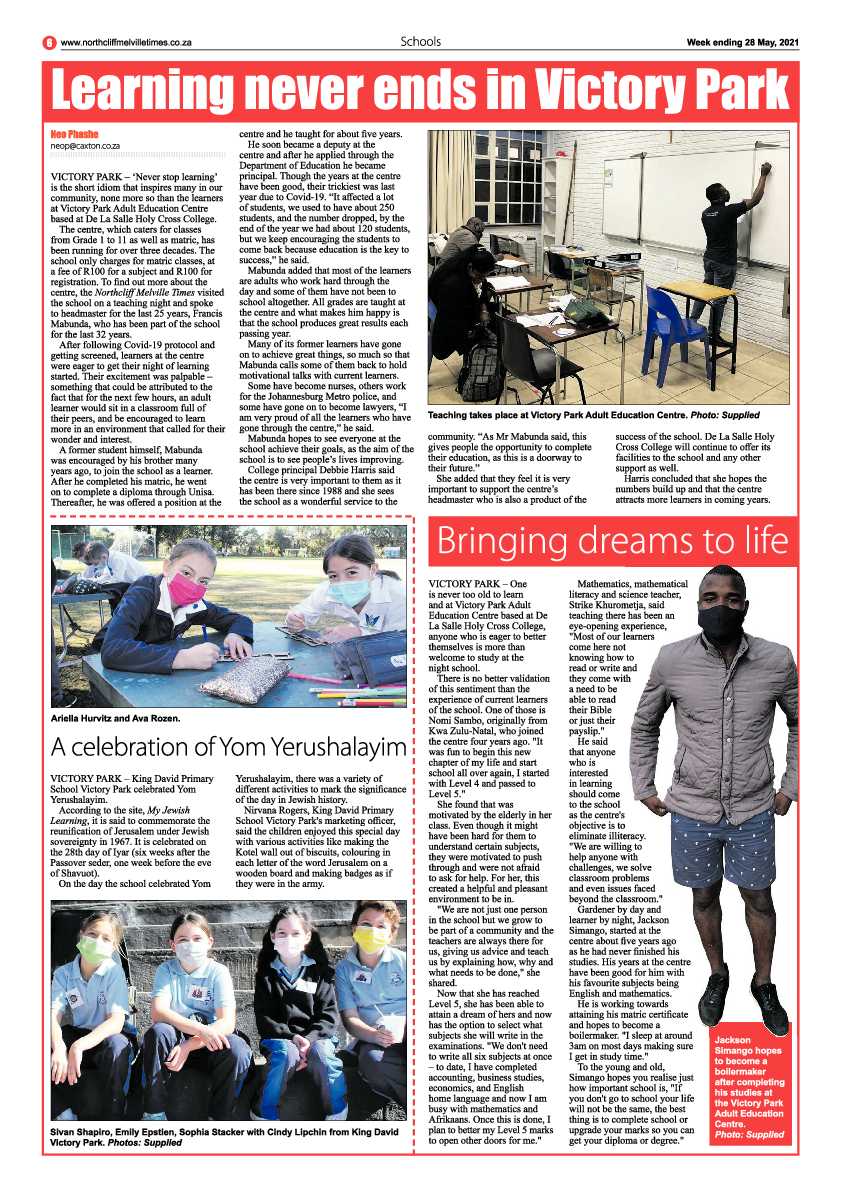 Northcliff Melville Times 28 May 2021 page 6