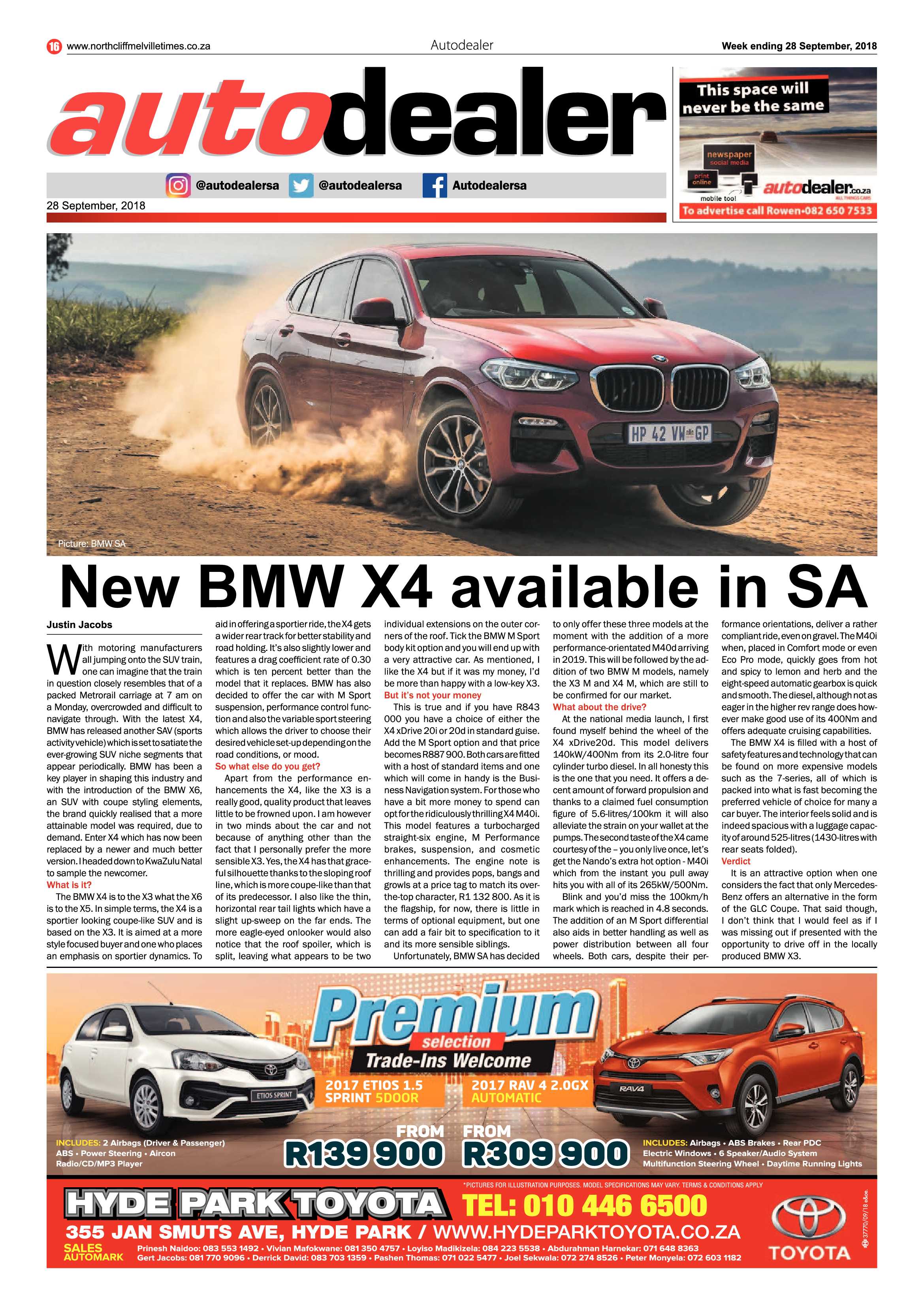 Northcliff Melville Times 28 September 2018 page 16