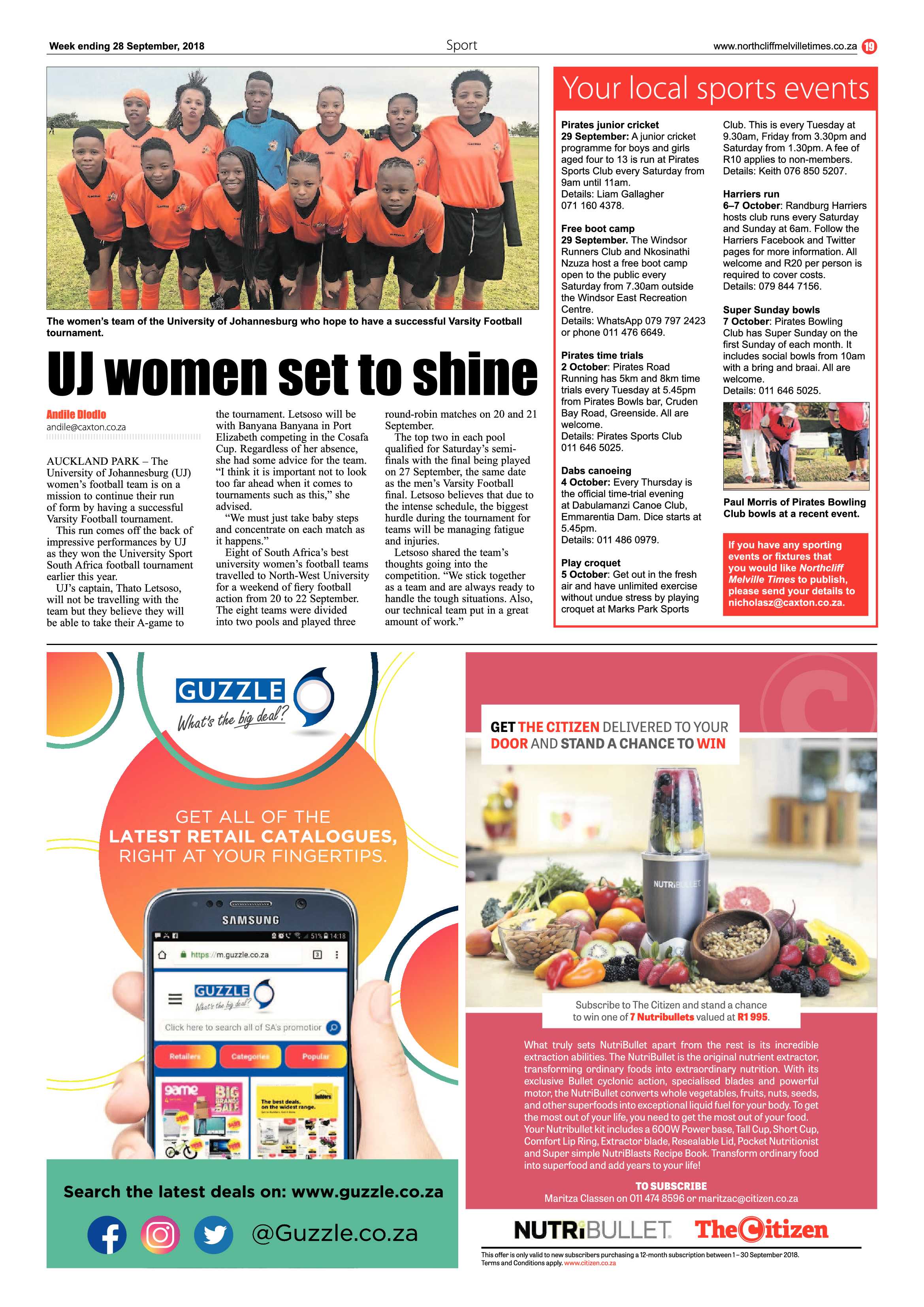Northcliff Melville Times 28 September 2018 page 19
