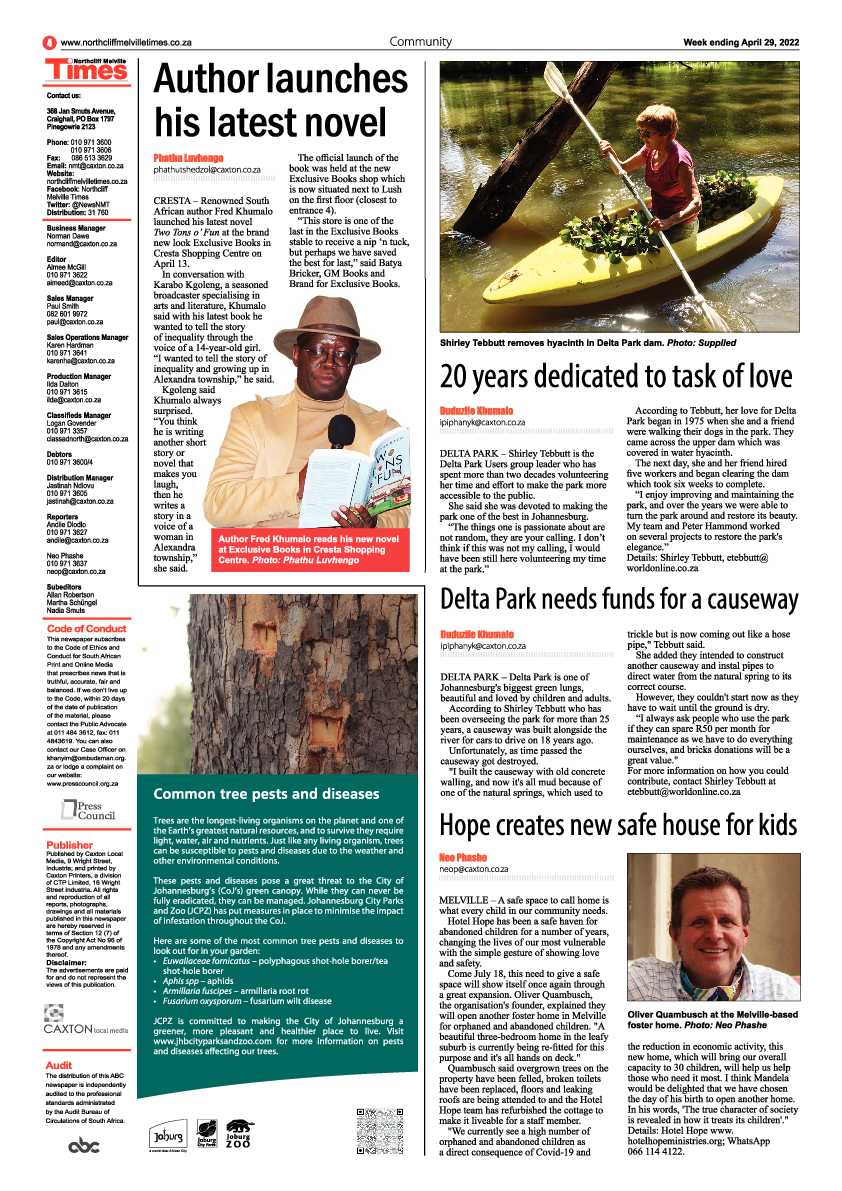Northcliff Melville Times 29 April 2022 page 4