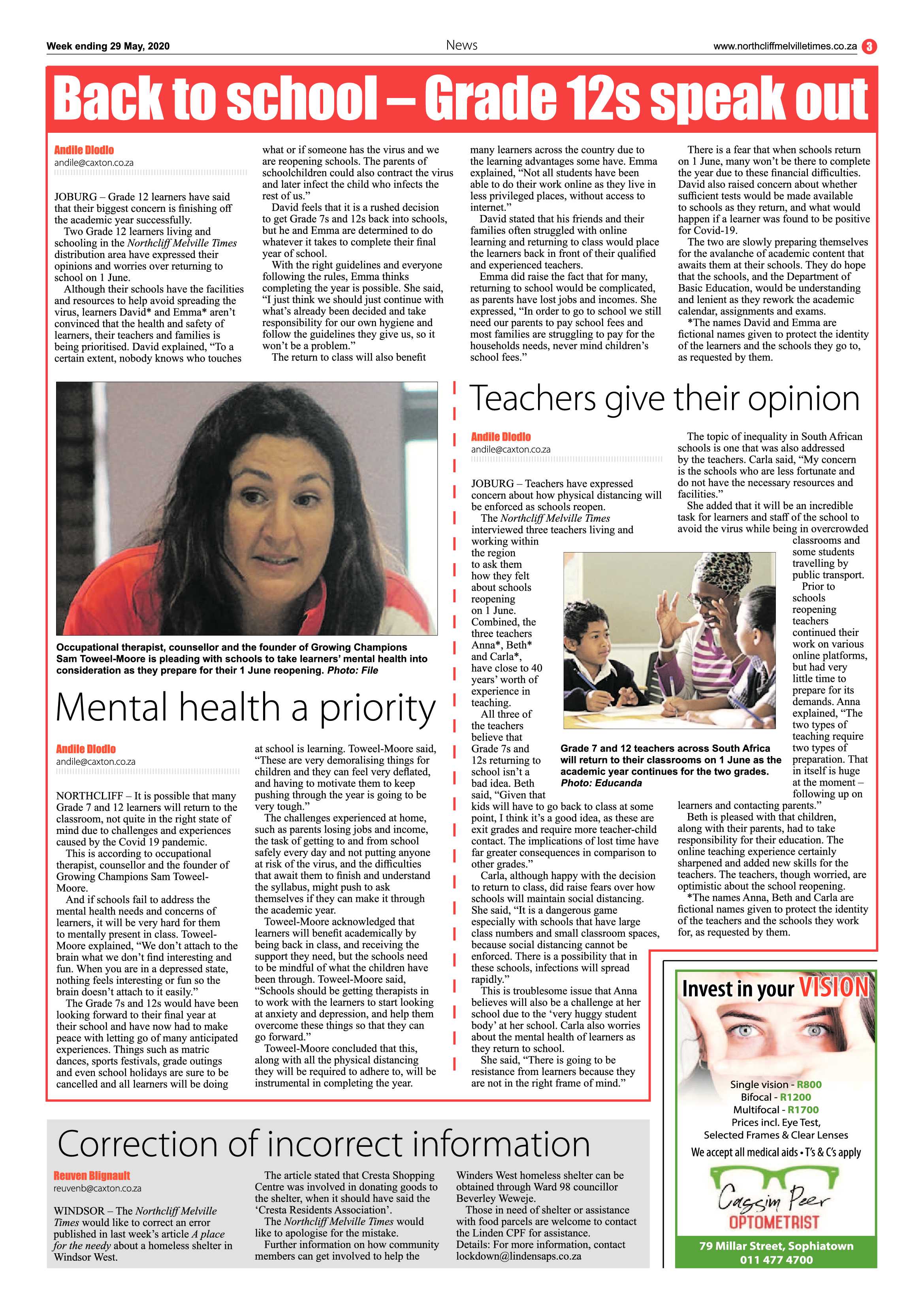 Northcliff Melville Times 29 May 2020 page 3