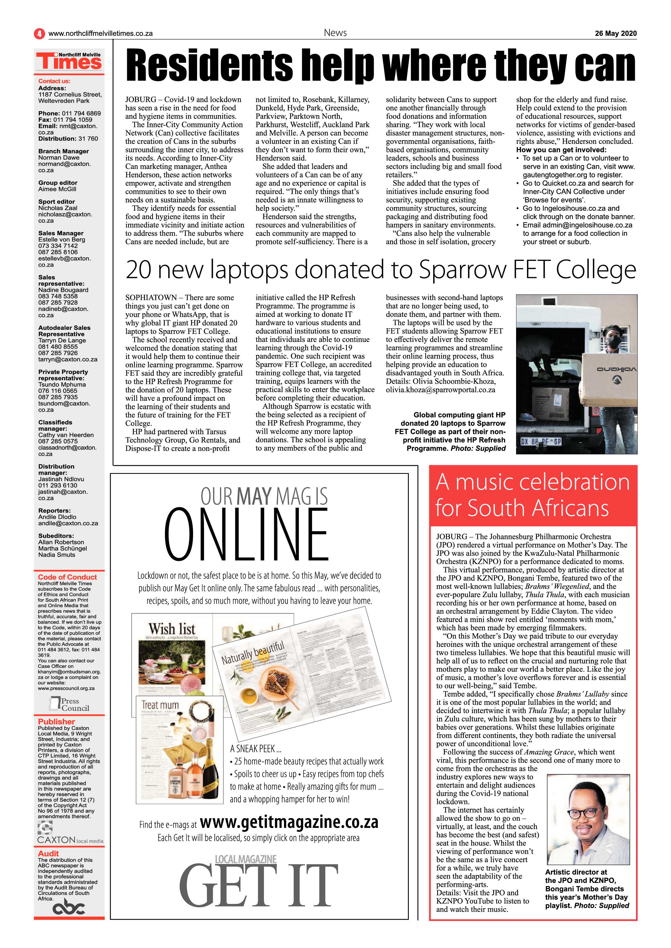 Northcliff Melville Times 29 May 2020 page 4