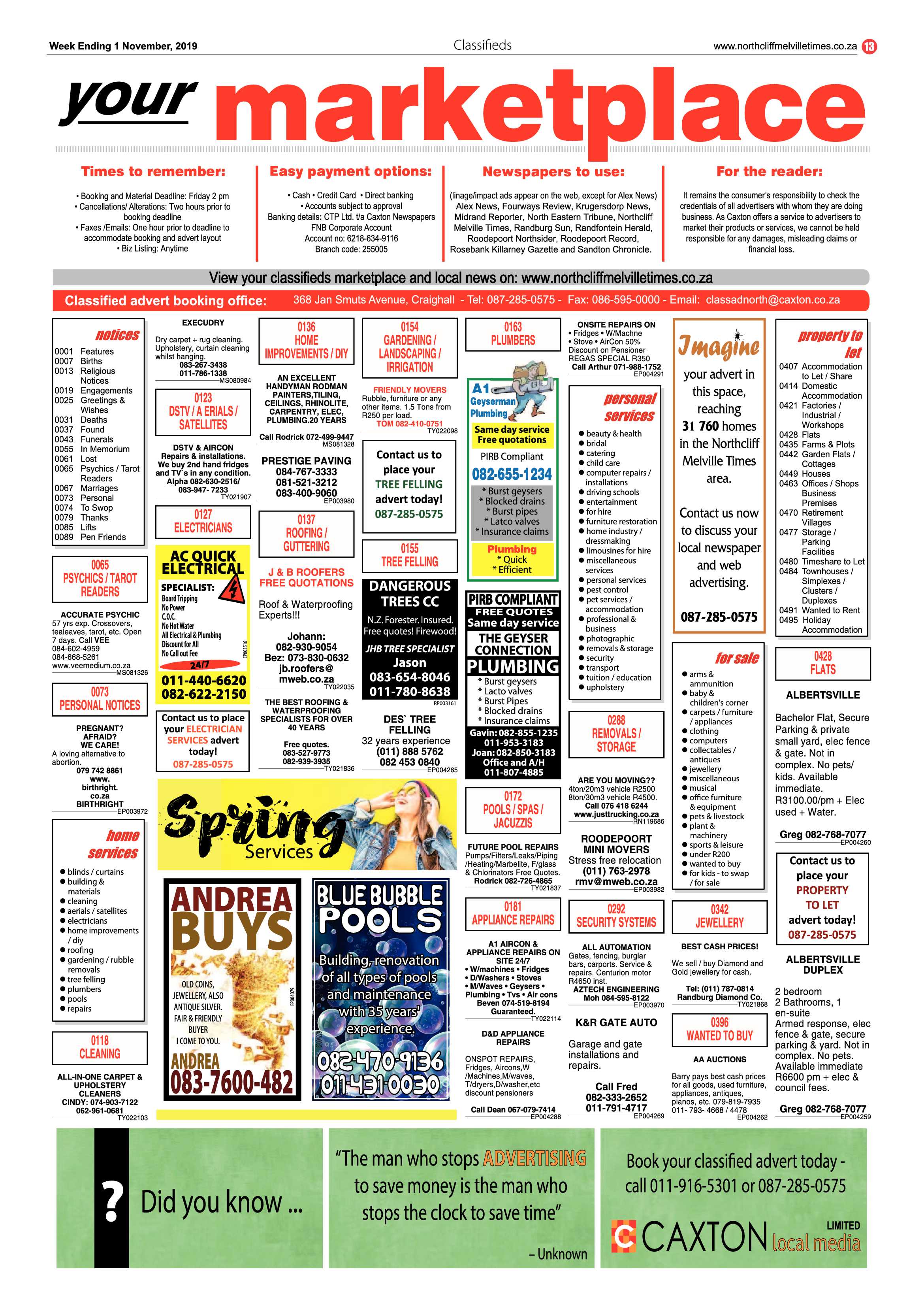 Northcliff Melville Times 29 October, 2019 page 13