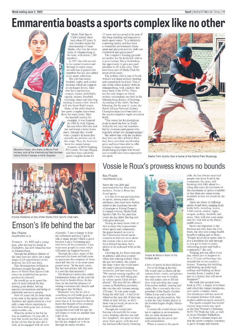 Northcliff Melville Times 2 June 2023 page 11
