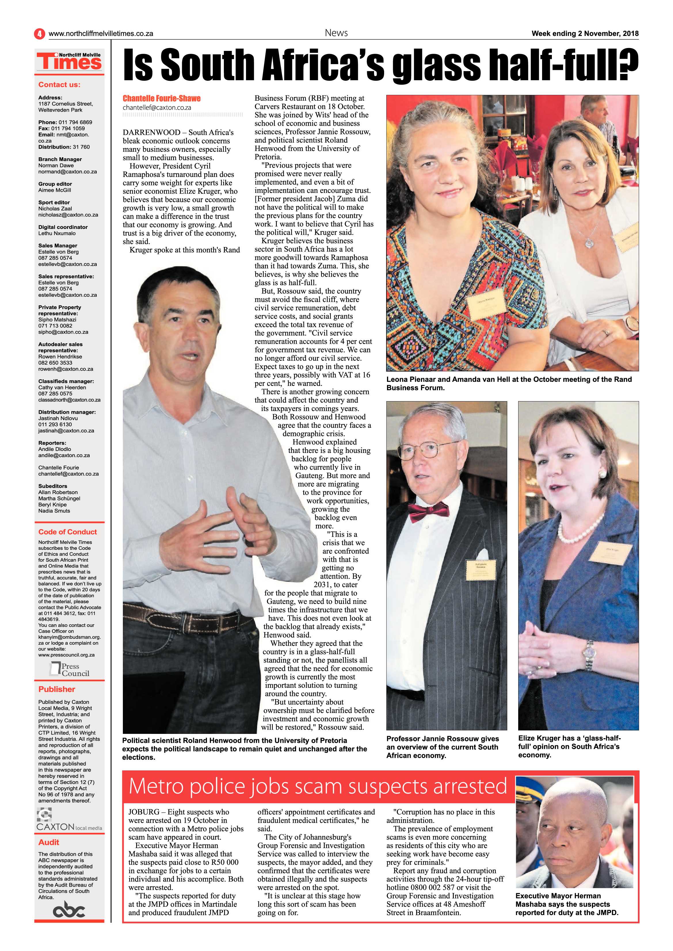 Northcliff Melville Times 2 November 2018 page 4