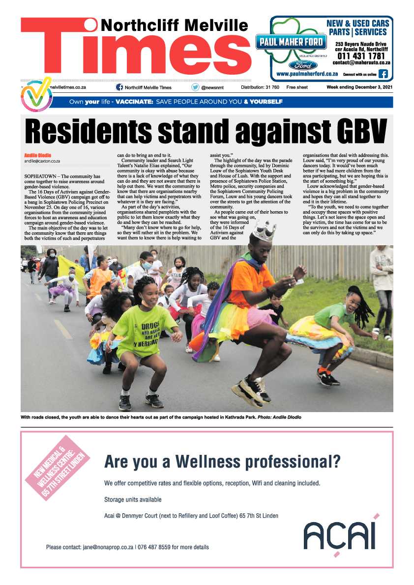 Northcliff Melville Times 03 December  2021 page 1