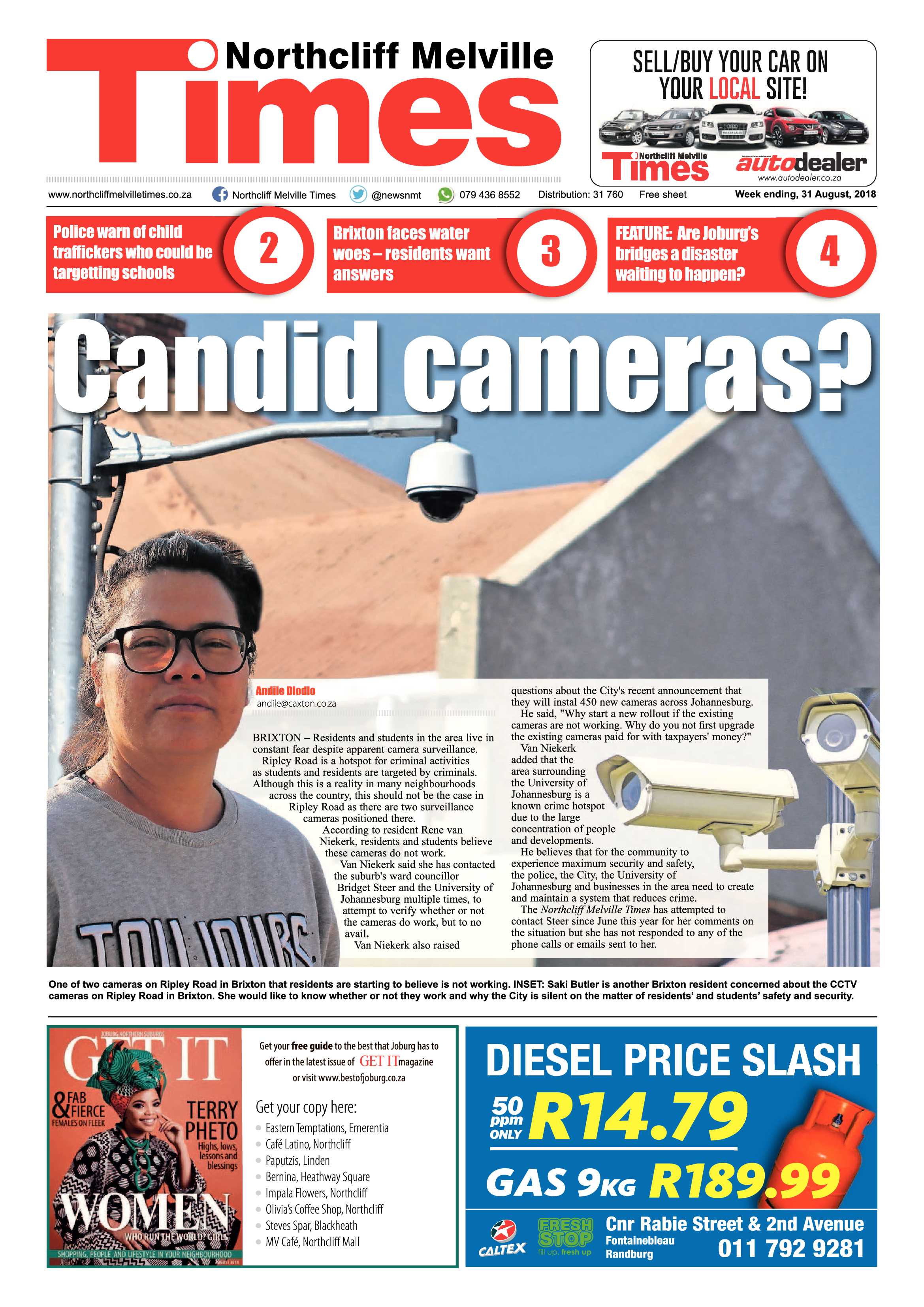 Northcliff Melville Times 31 August 2018 page 1