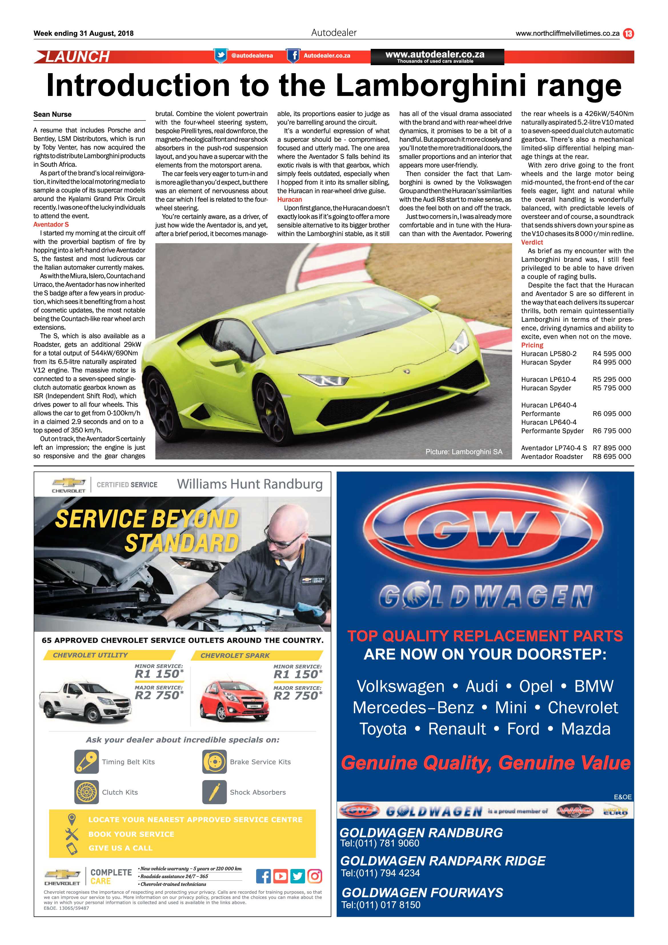 Northcliff Melville Times 31 August 2018 page 13