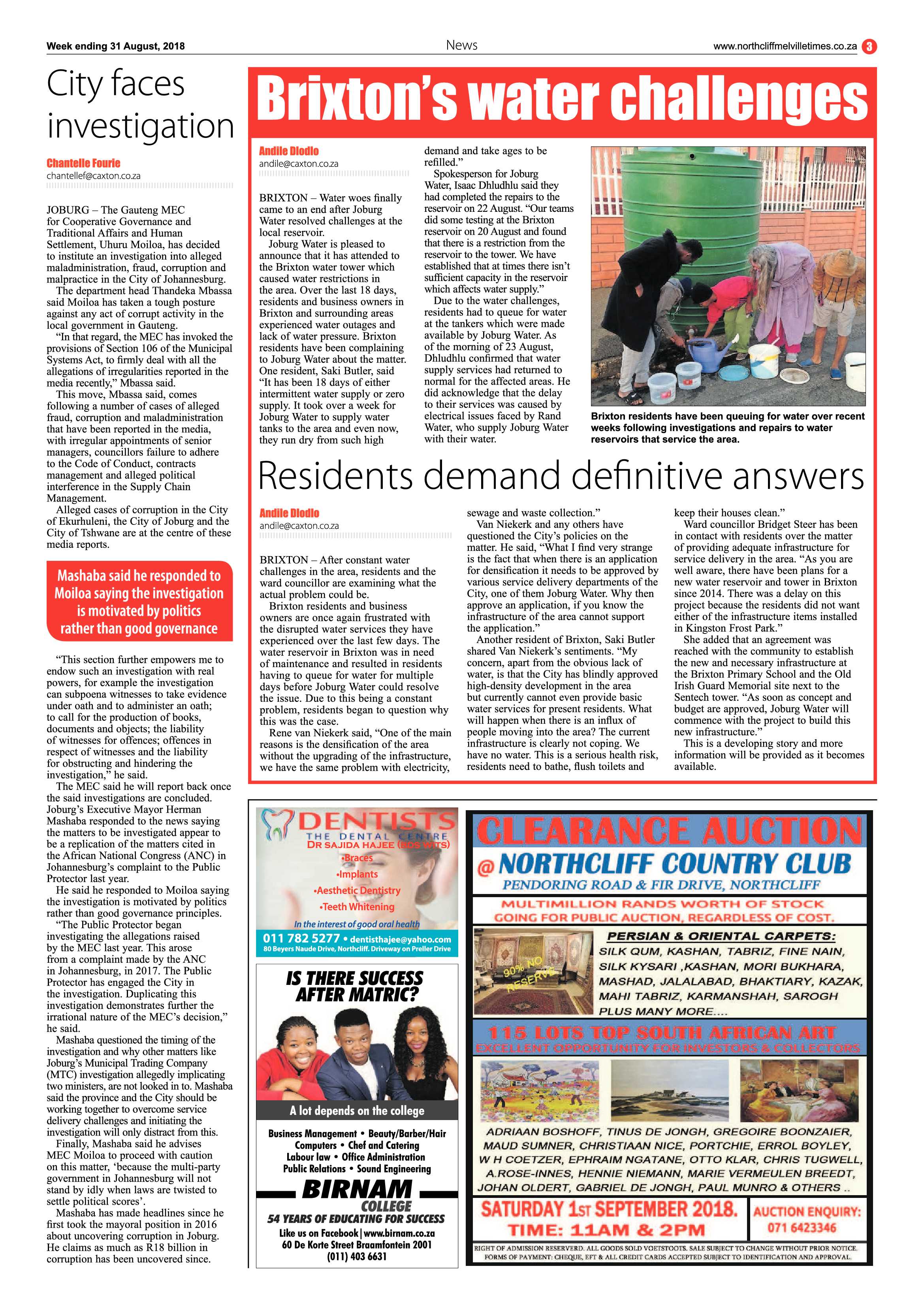 Northcliff Melville Times 31 August 2018 page 3