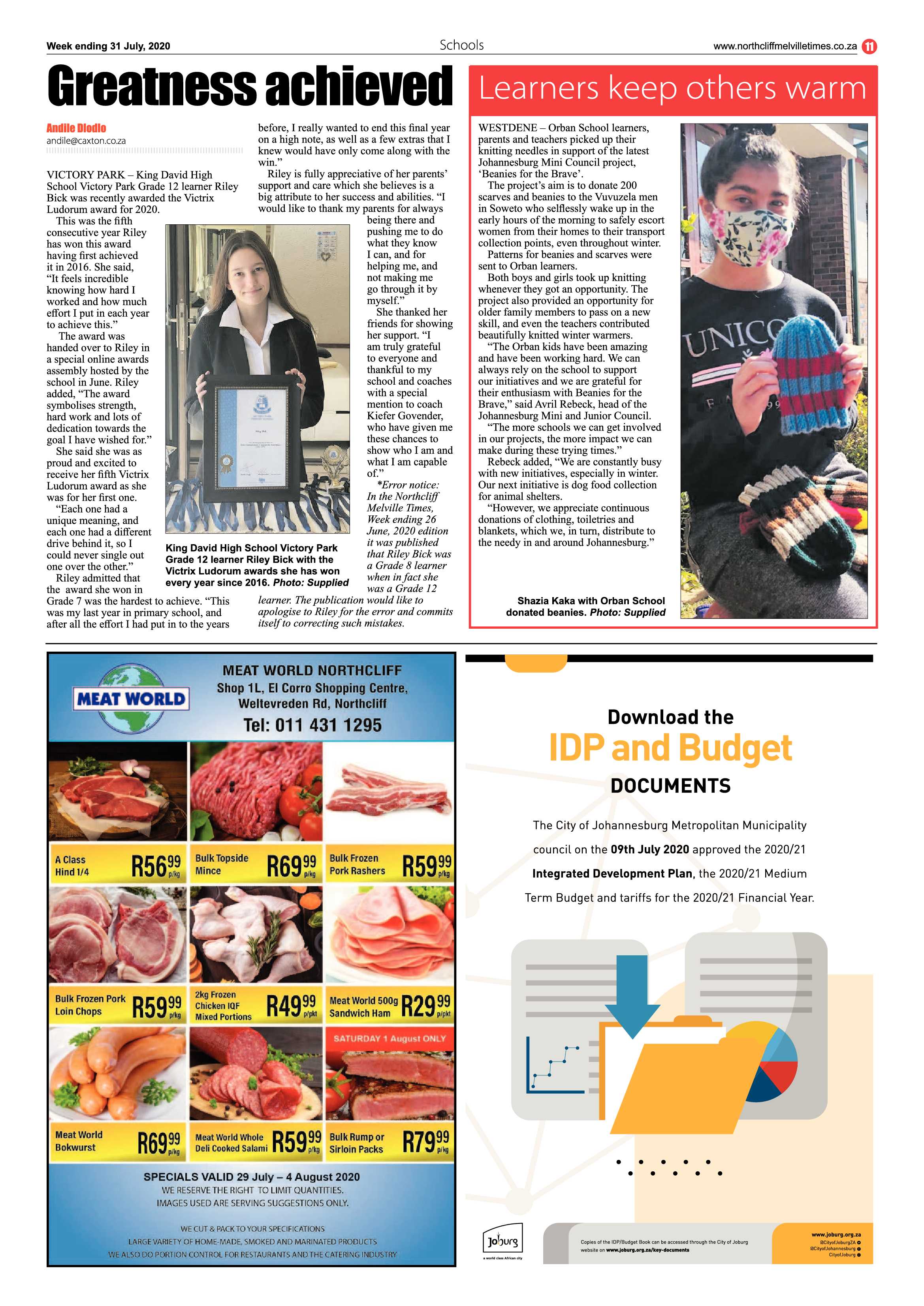 Northcliff Melville Times 31 July 2020 page 11