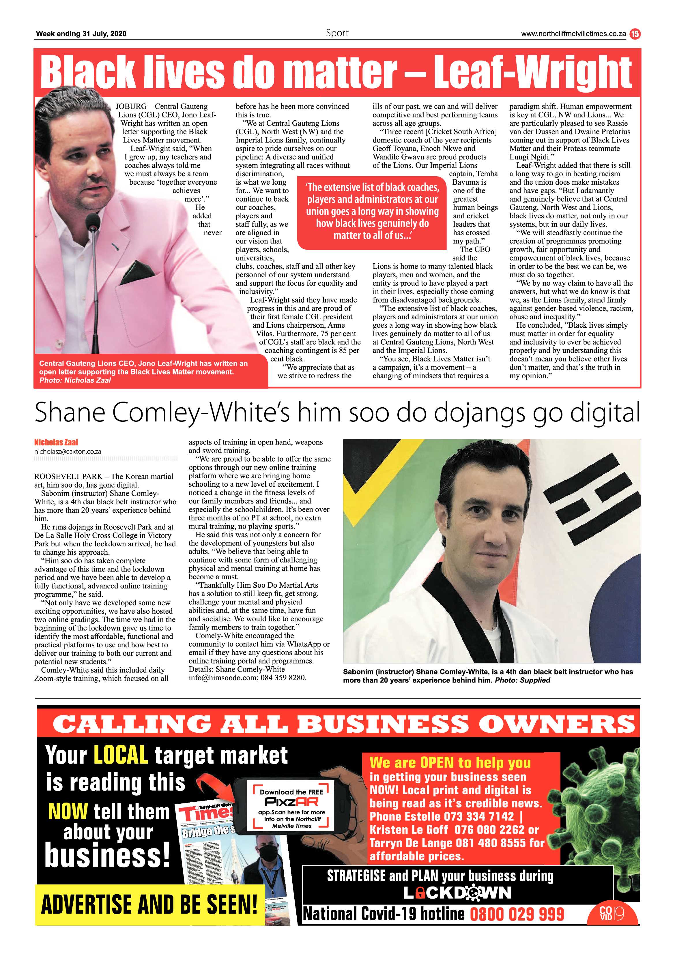 Northcliff Melville Times 31 July 2020 page 15