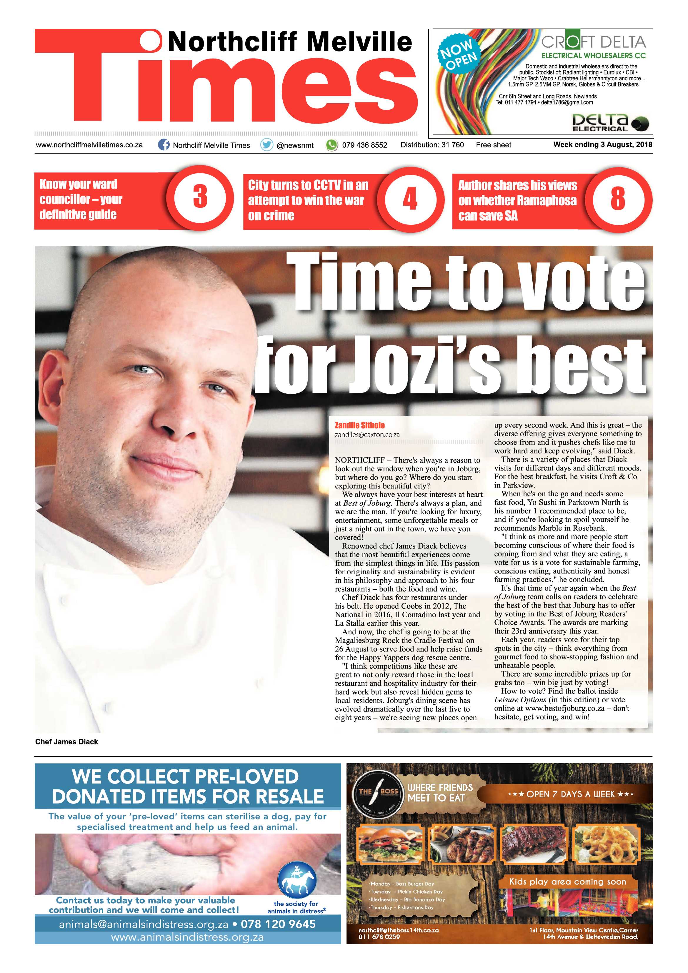 Northcliff Melville Times 3 August 2018 page 1