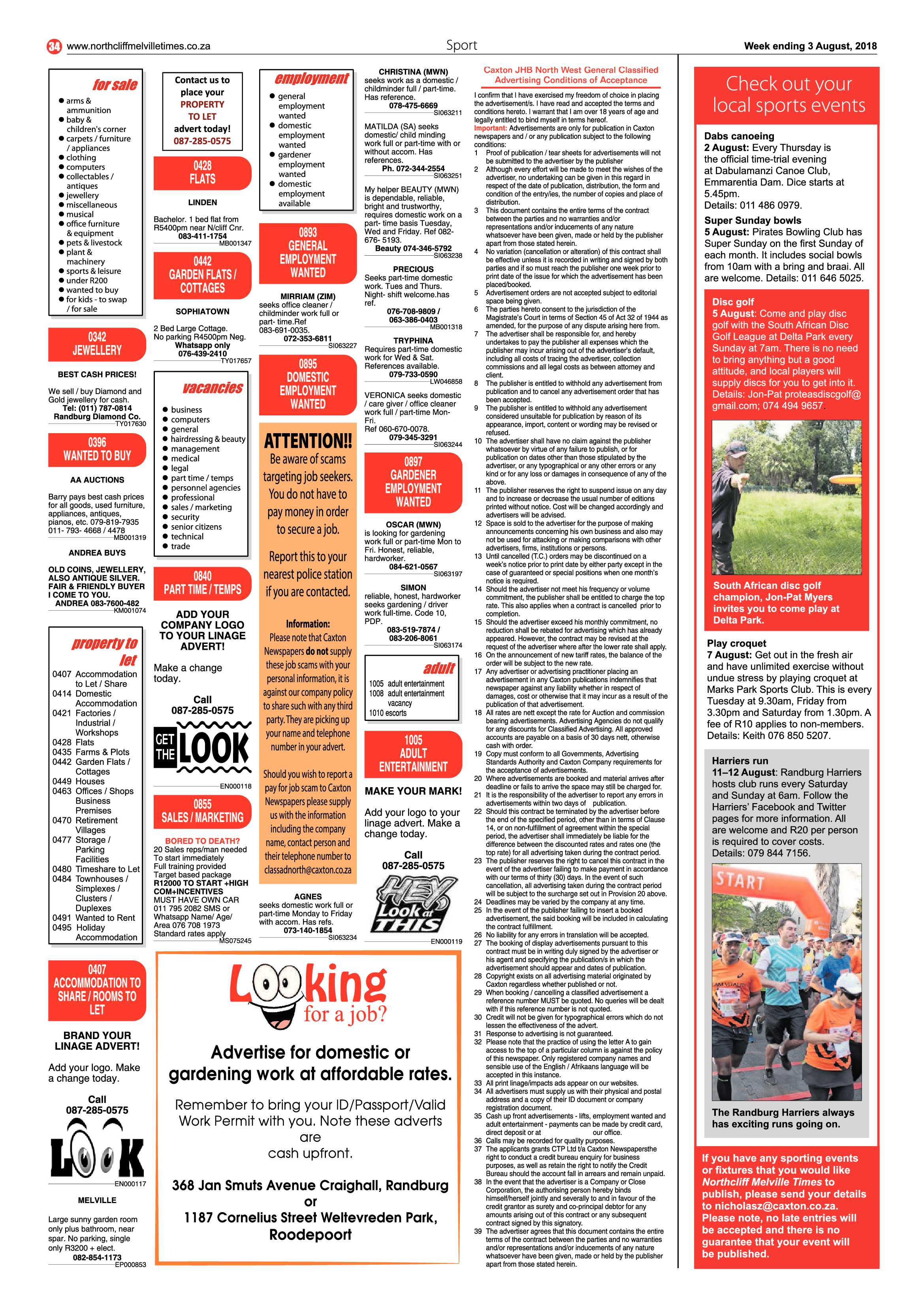 Northcliff Melville Times 3 August 2018 page 34