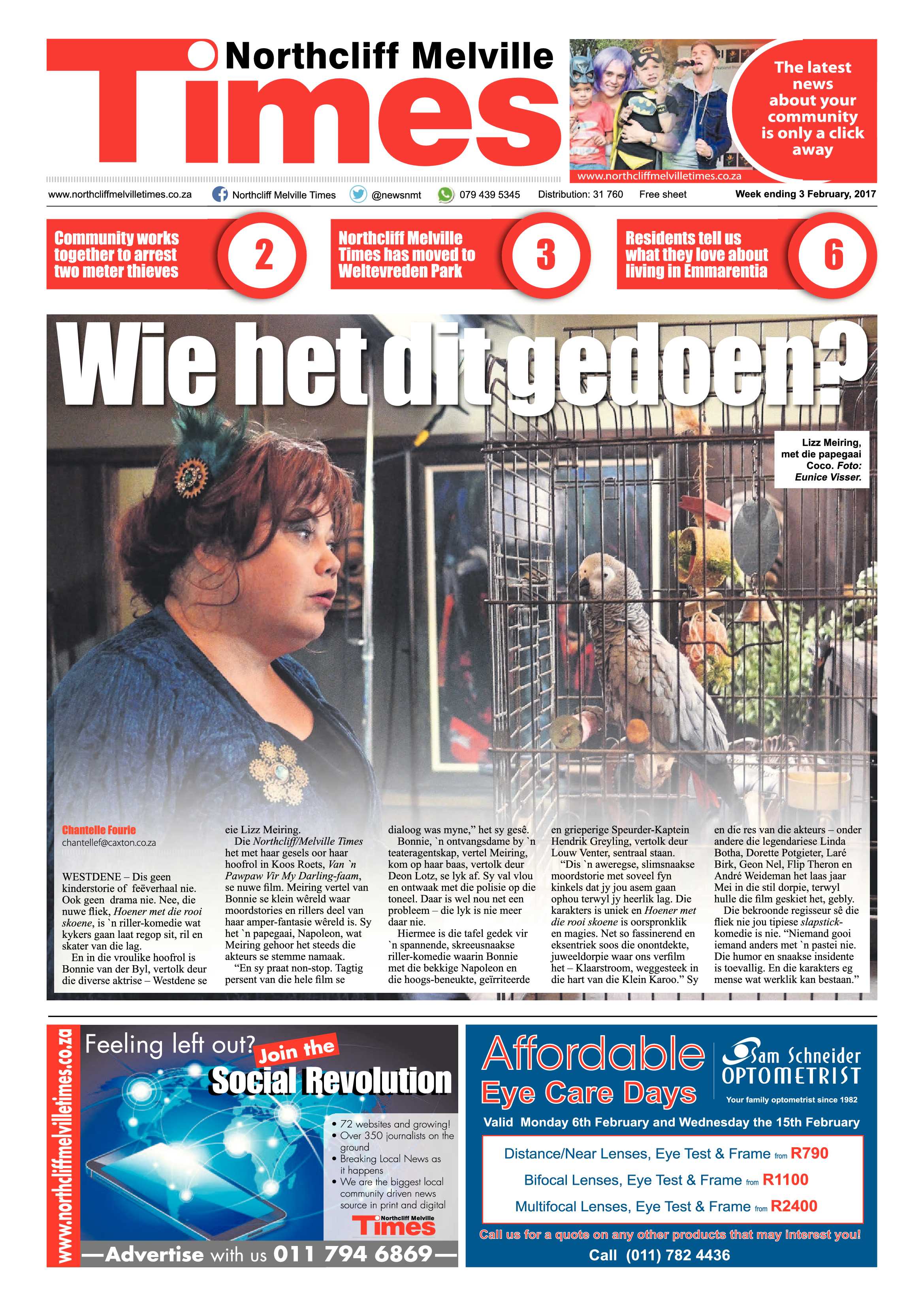 Northcliff Melville Times 3 February, 2017 page 1