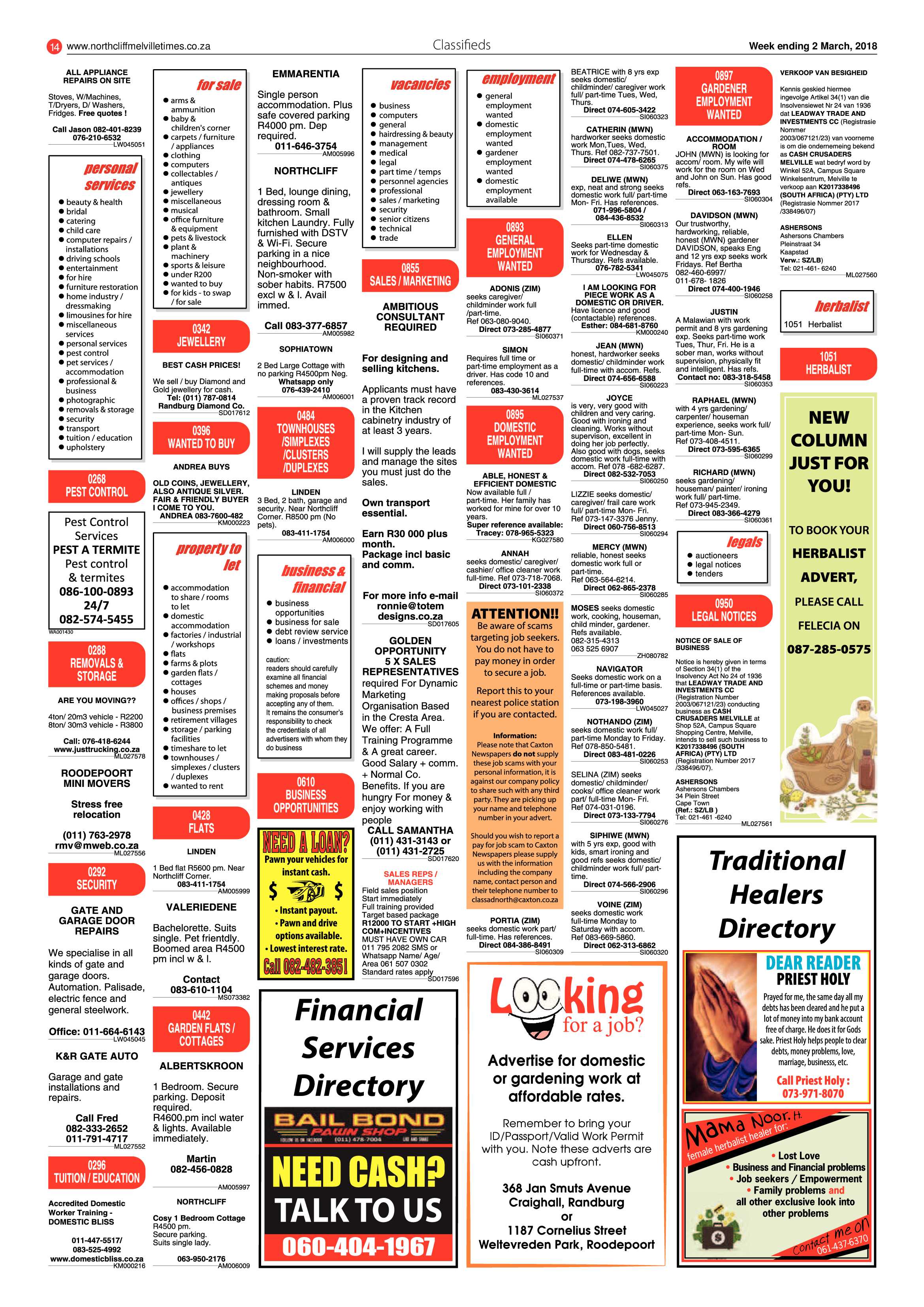 Northcliff Melville Times 3 March 2018 page 14