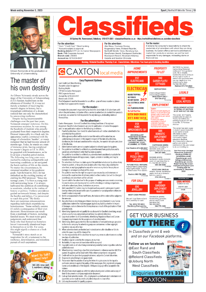Northcliff Melville Times 3 November 2023 page 19