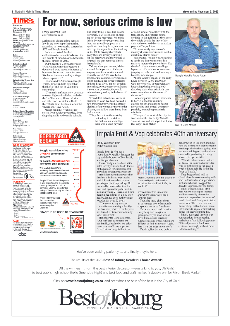 Northcliff Melville Times 3 November 2023 page 2