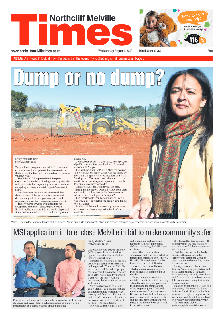 Northcliff Melville Times 4 August 2023 page 1