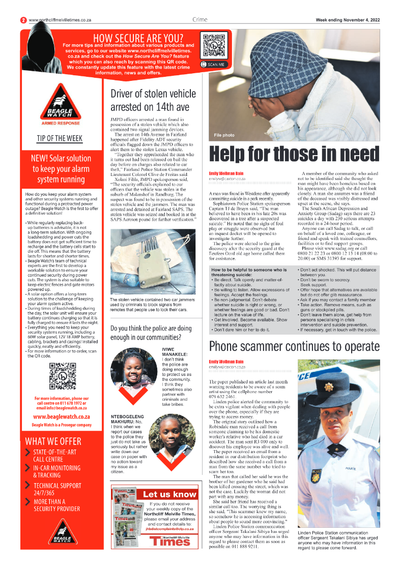 Northcliff Melville Times 4 November 2022 page 2