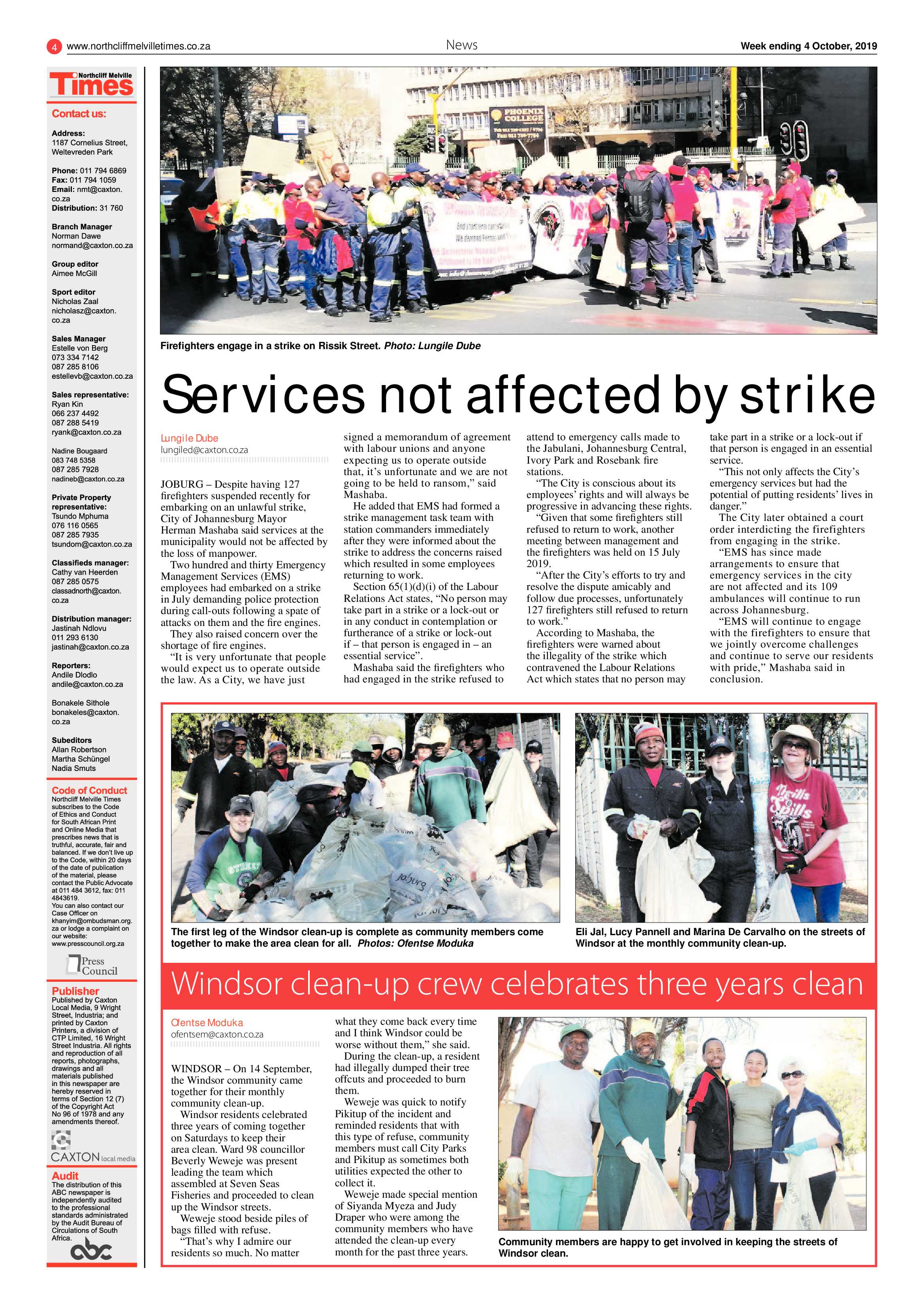 Northcliff Melville Times 4 October, 2019 page 4