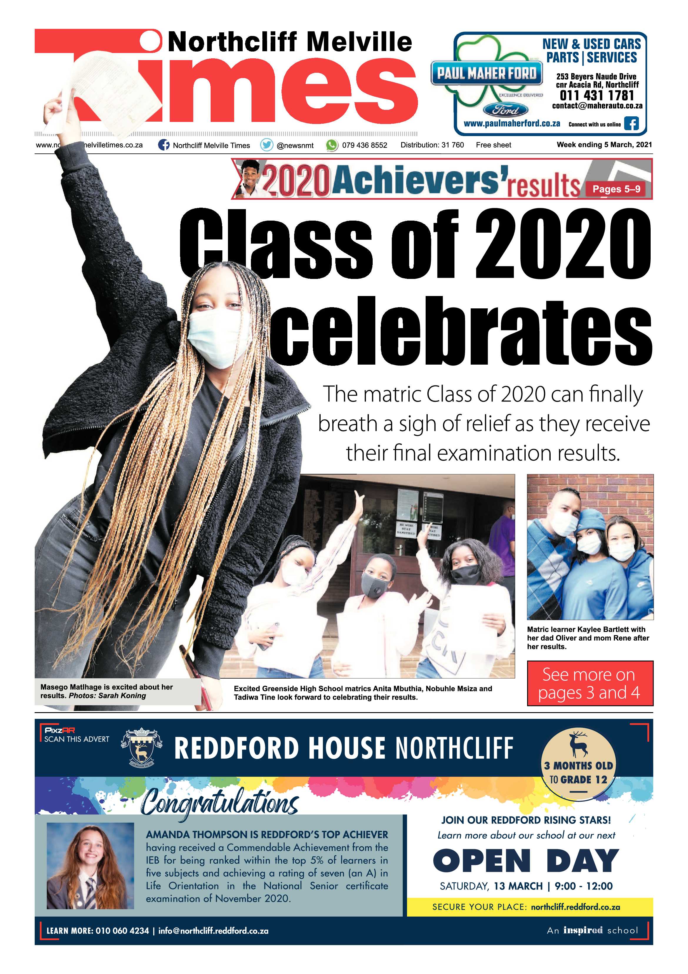 Northcliff Melville Times 5 March 2021 page 1