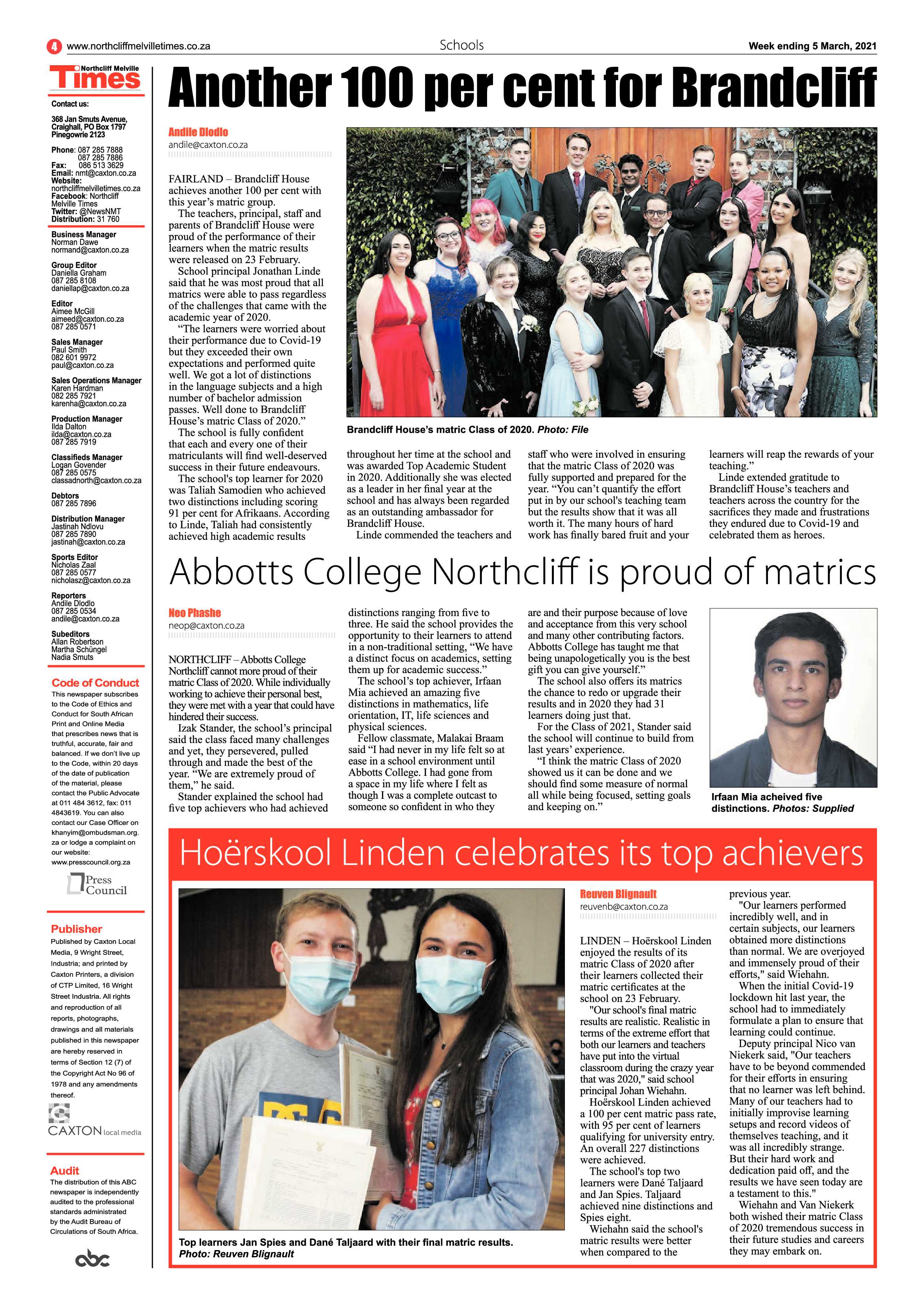 Northcliff Melville Times 5 March 2021 page 4
