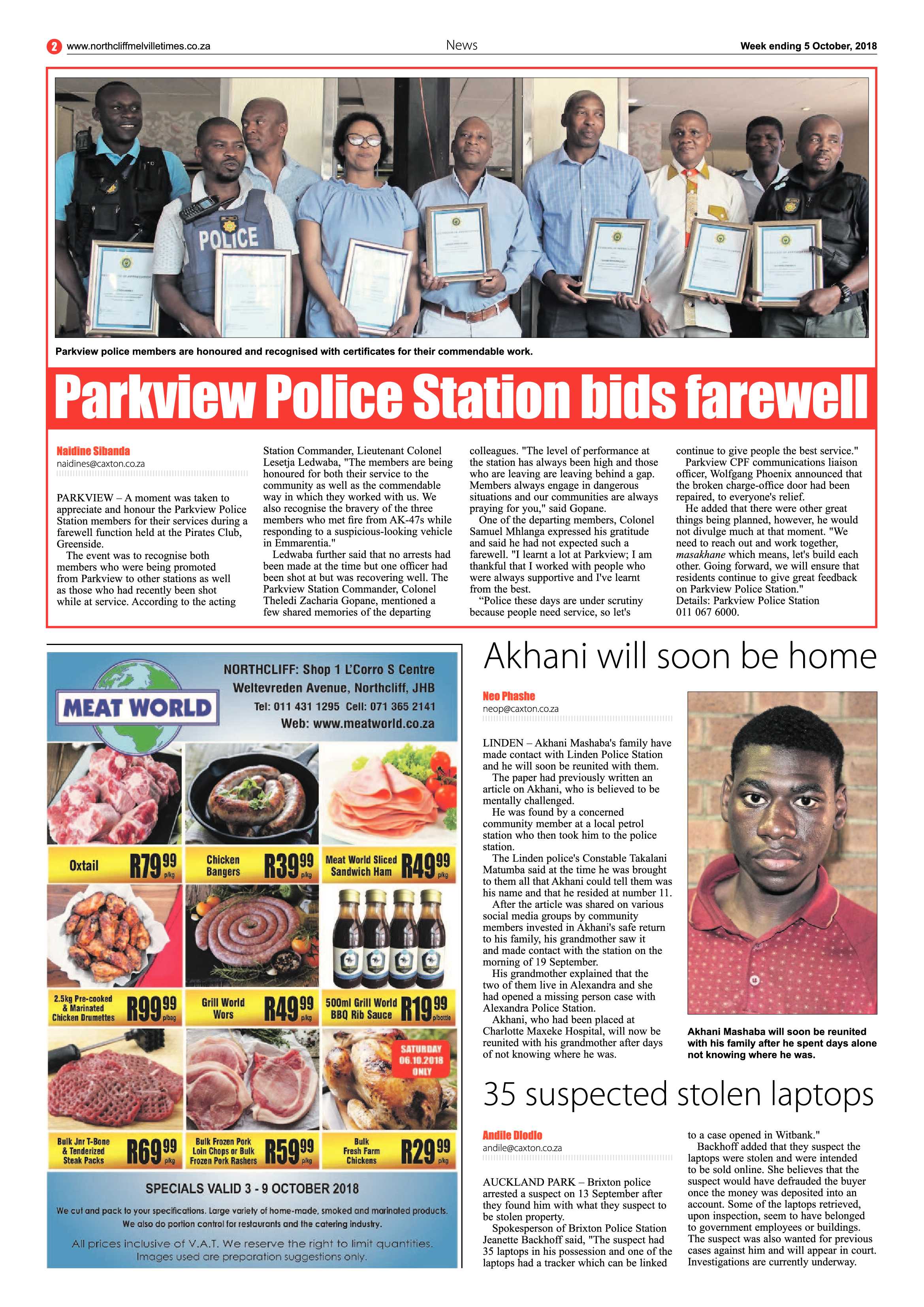 Northcliff Melville Times 5 October 2018 page 2