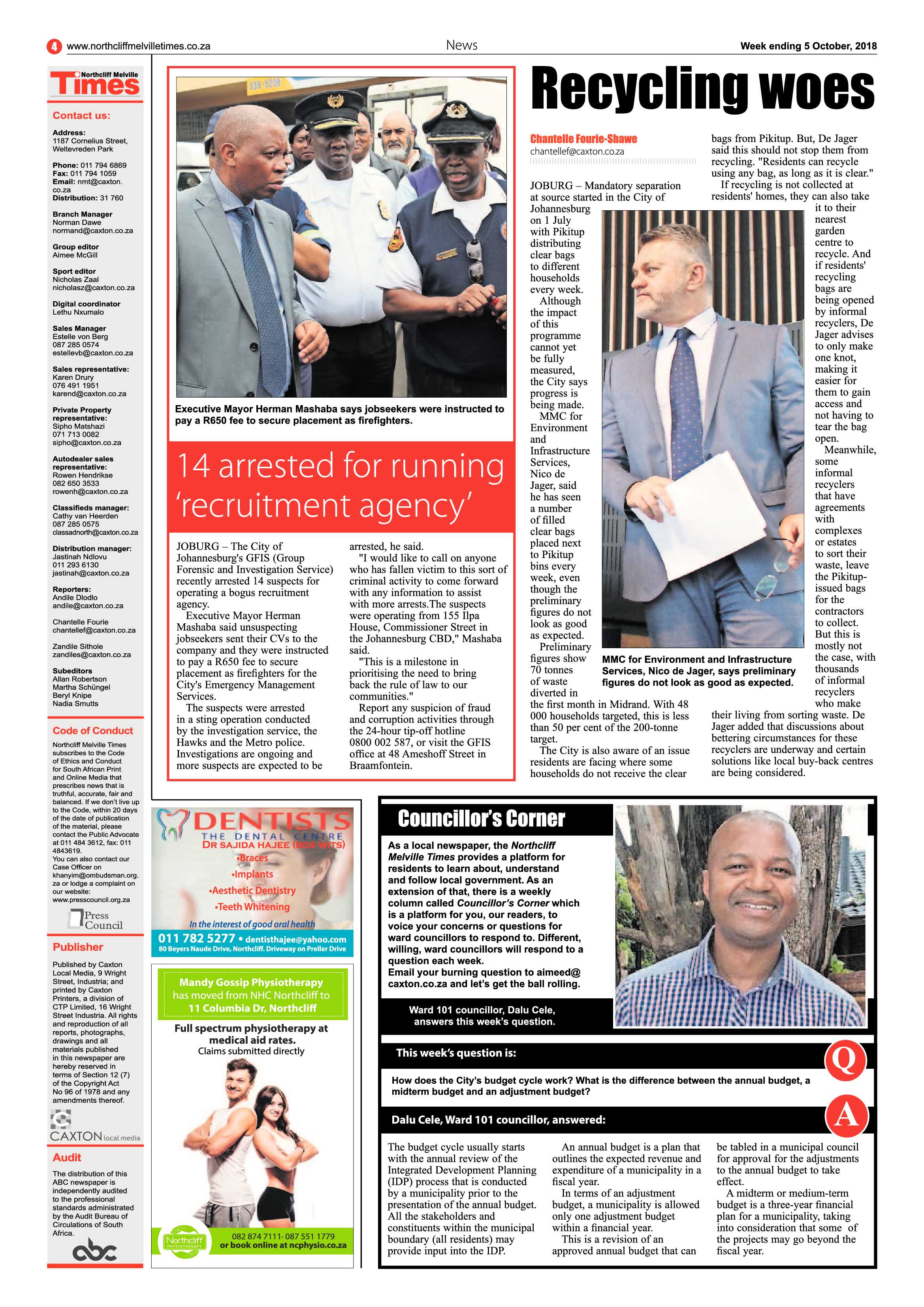Northcliff Melville Times 5 October 2018 page 4