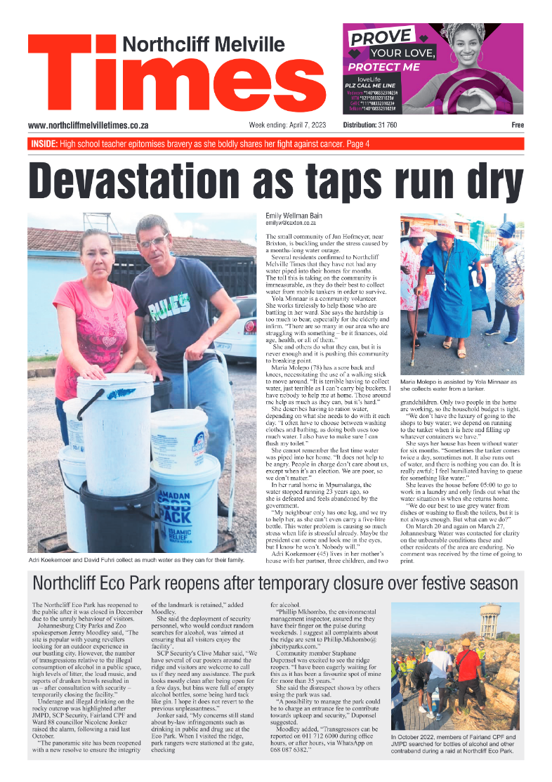 Northcliff Melville Times 7 April 2023 page 1