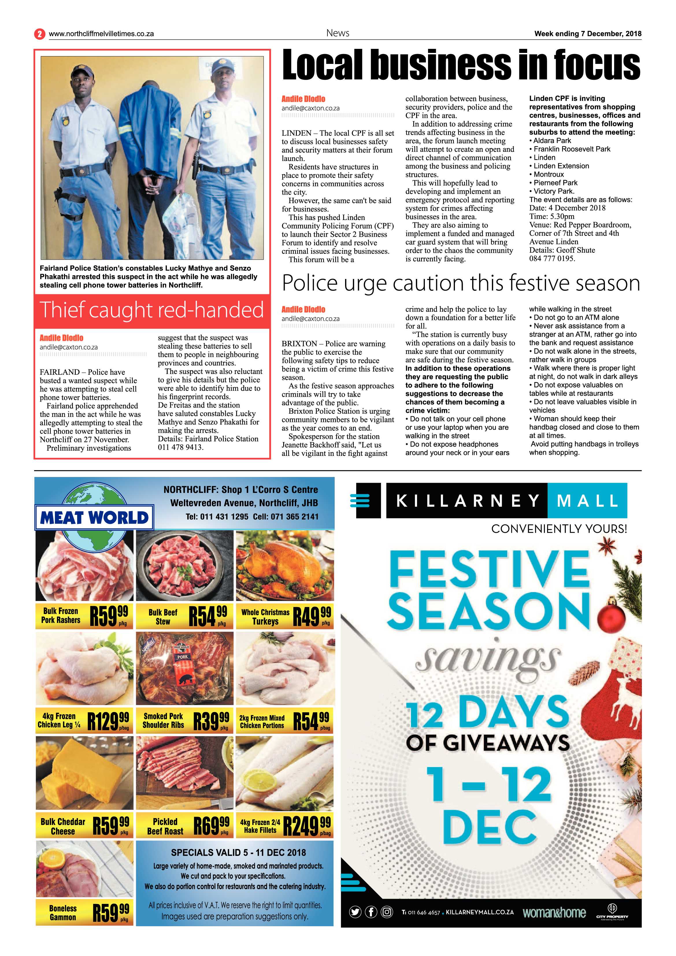 Northcliff Melville Times 7 December 2018 page 2