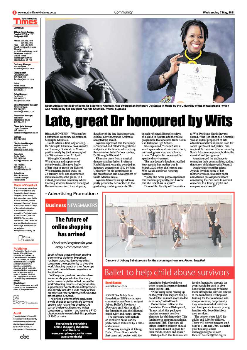 Northcliff Melville Times 7 May 2021 page 4