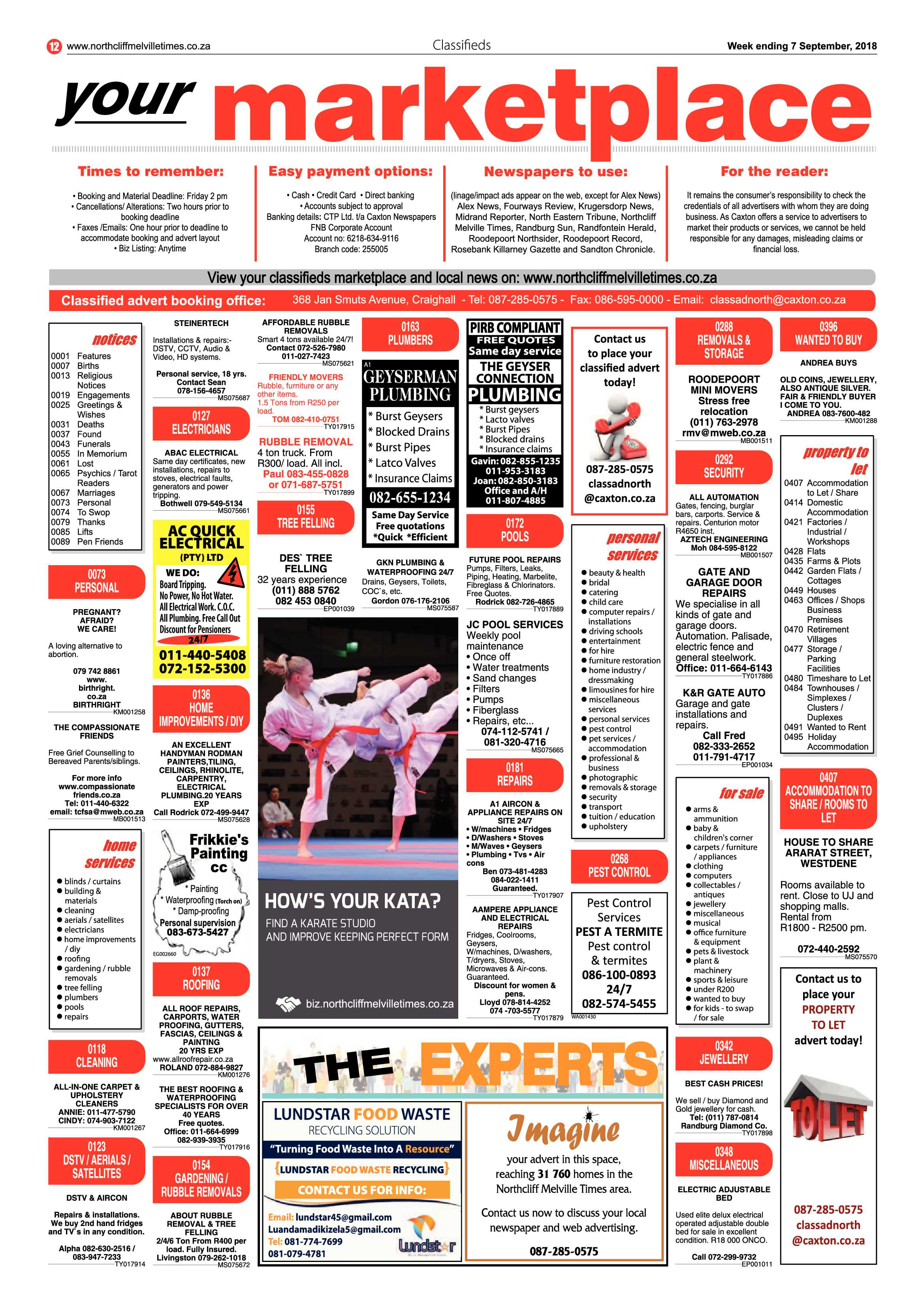 Northcliff Melville Times 7 September 2018 page 12