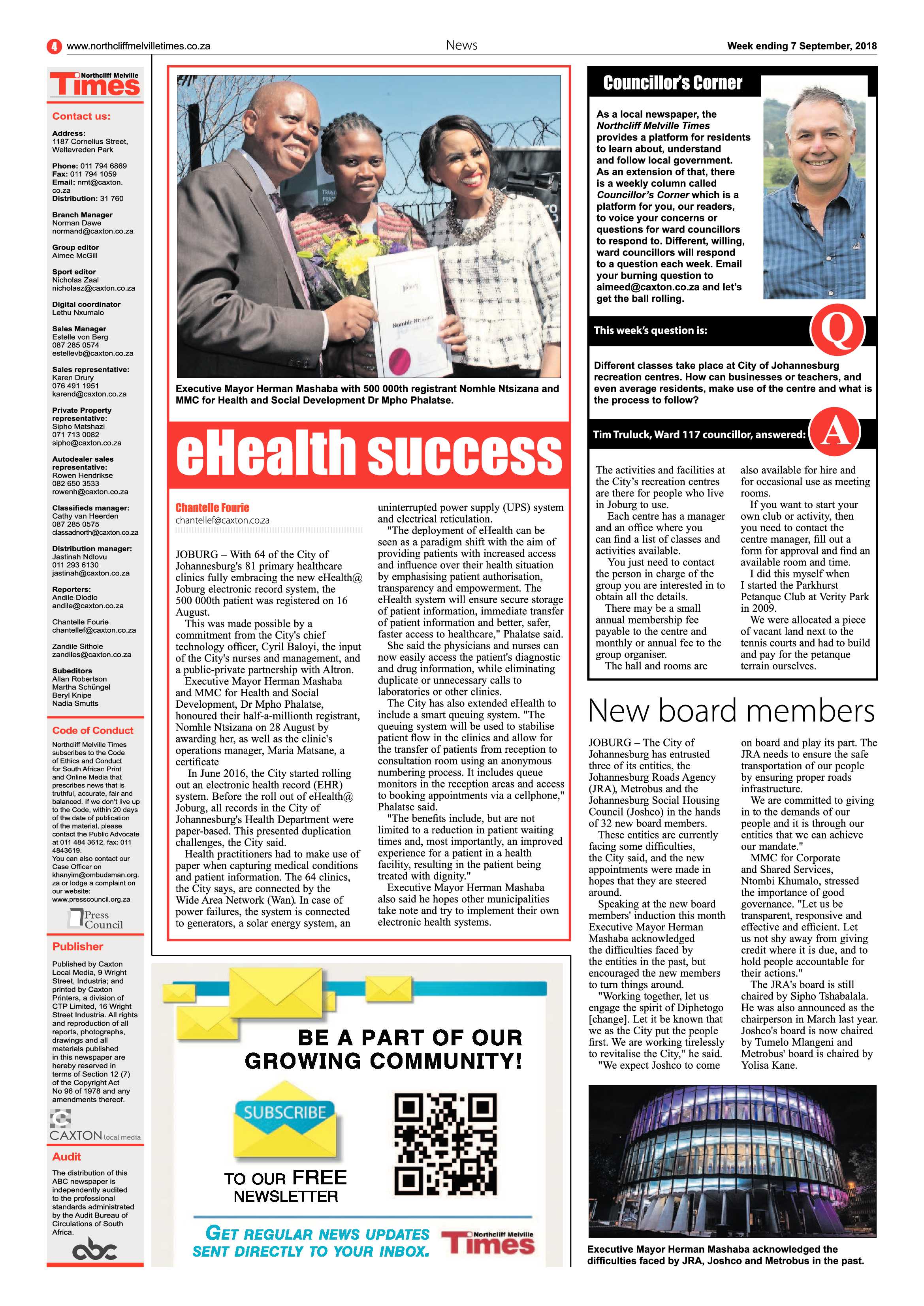 Northcliff Melville Times 7 September 2018 page 4