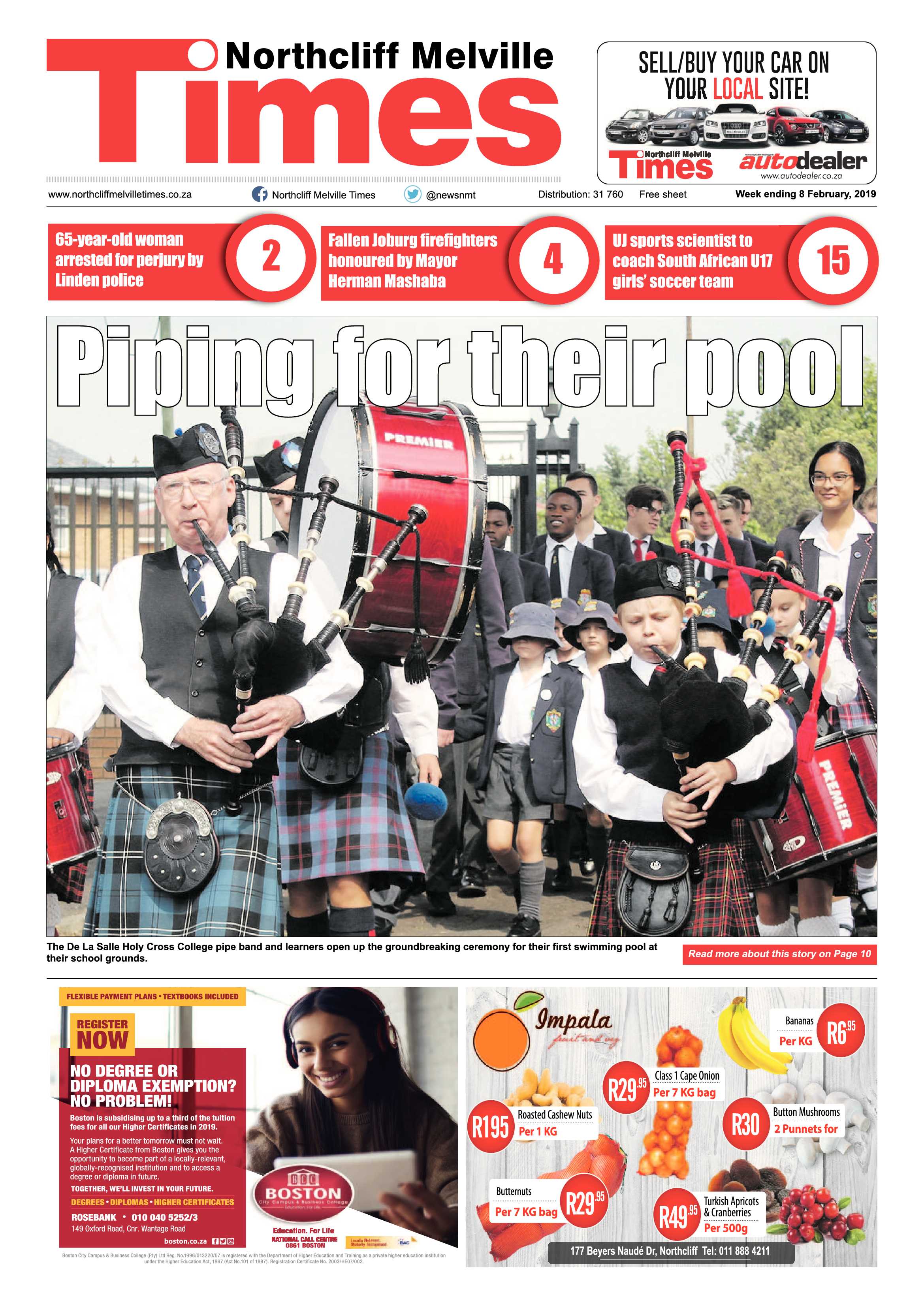 Northcliff Melville Times 8 February, 2019 page 1