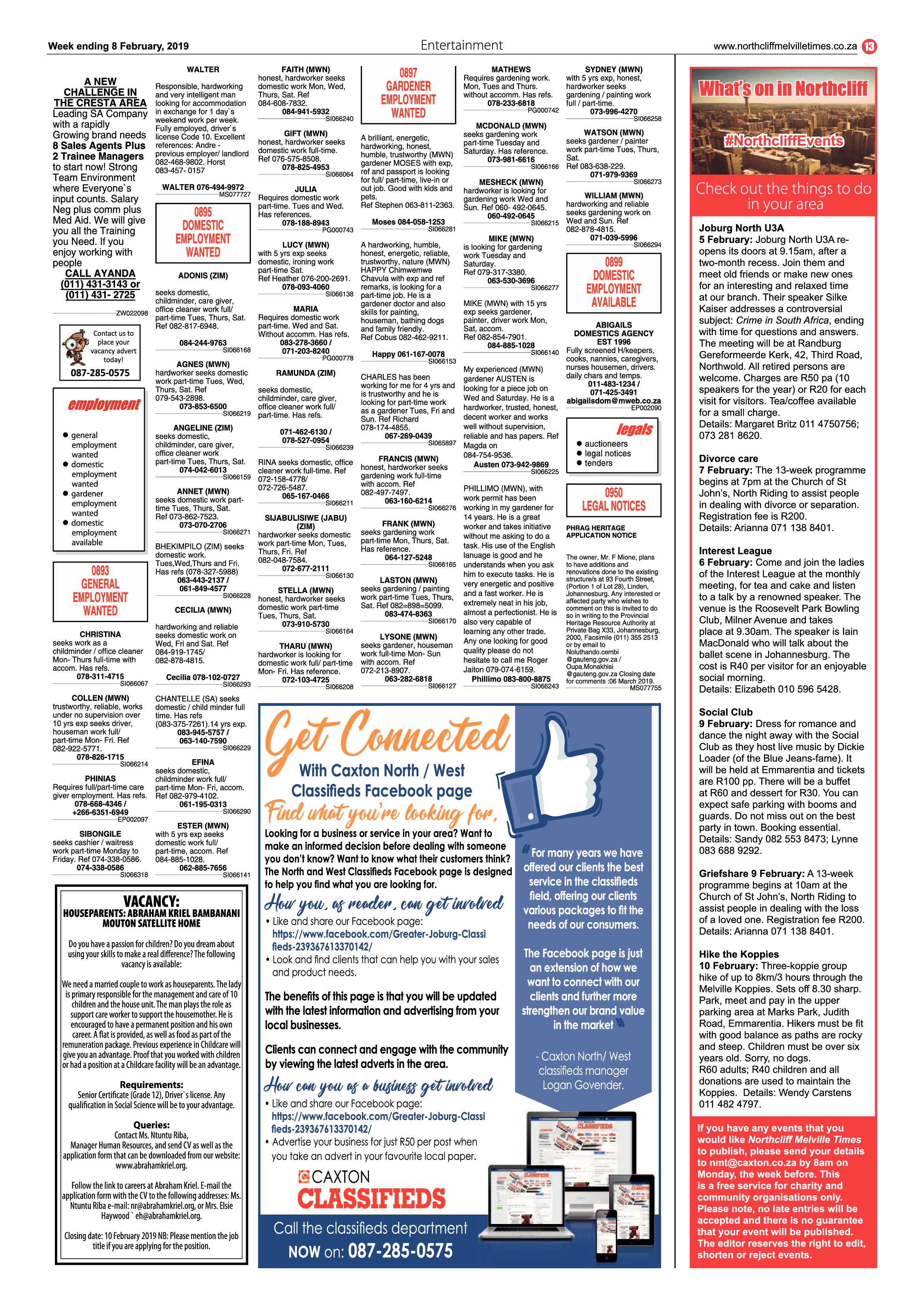 Northcliff Melville Times 8 February, 2019 page 13