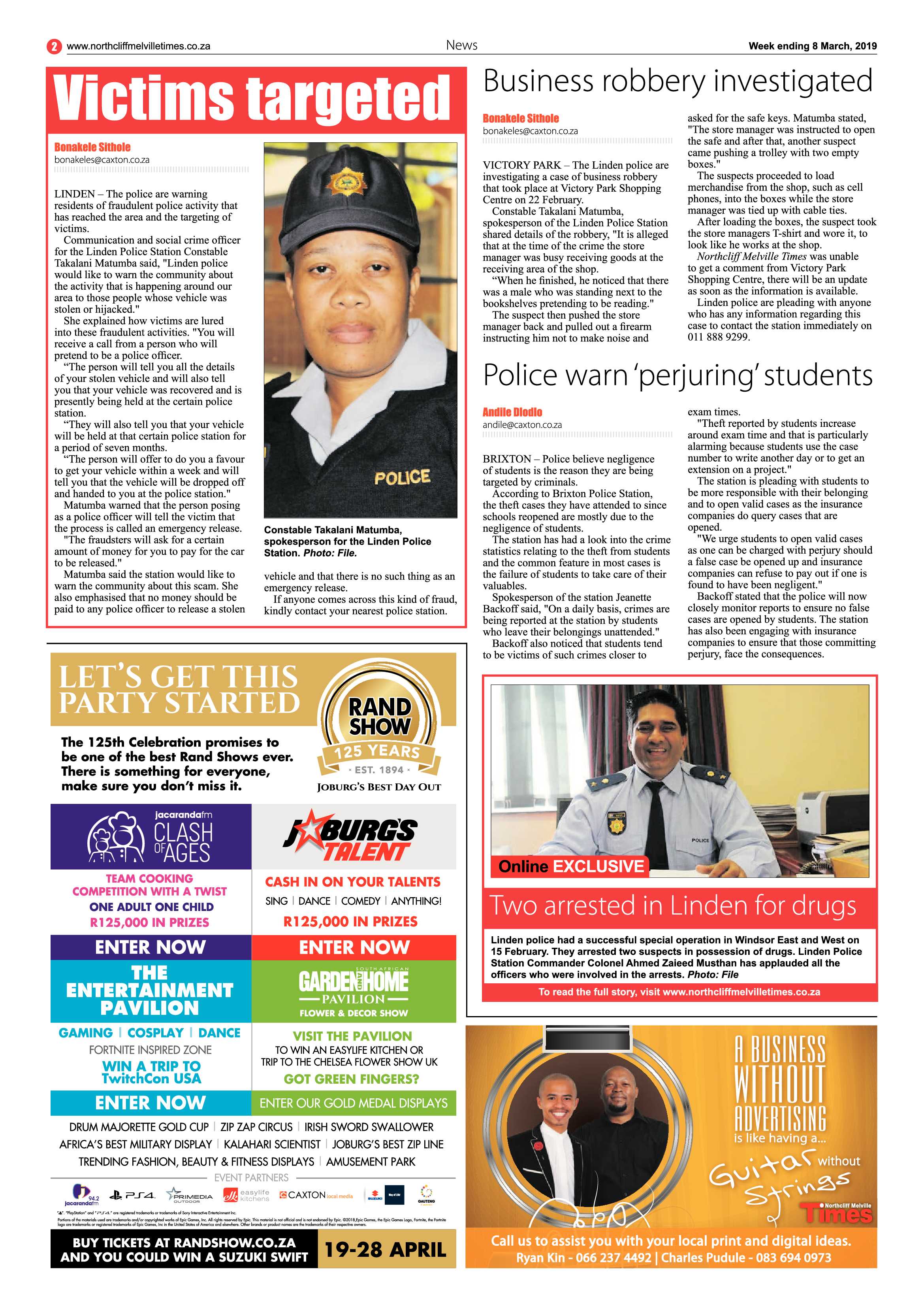 Northcliff Melville Times 8 March, 2019 page 2
