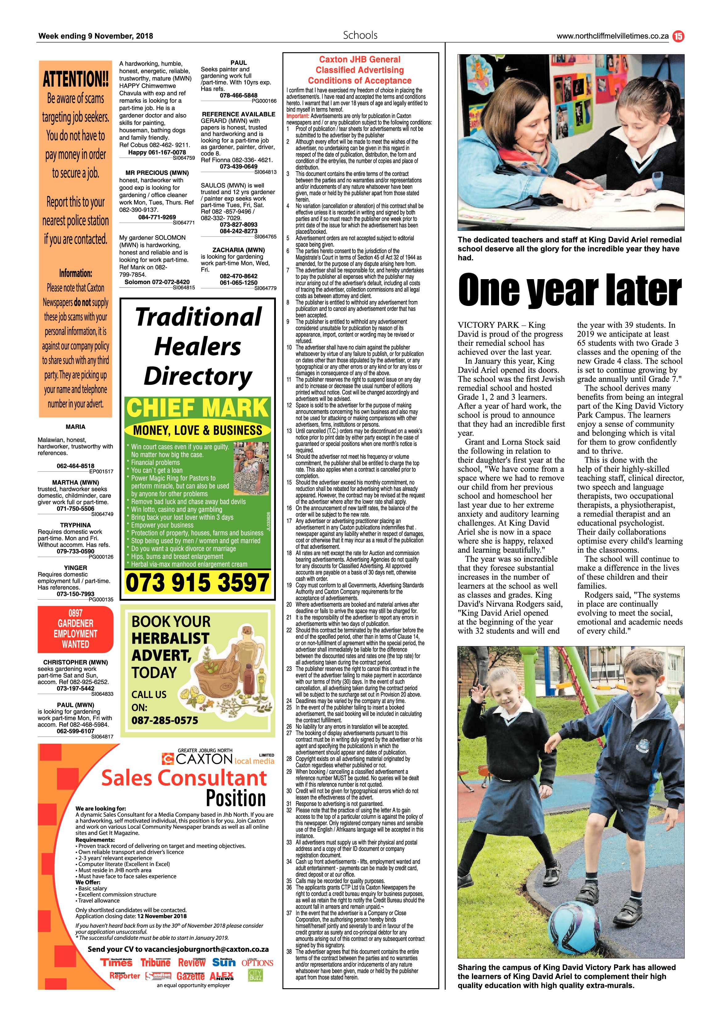Northcliff Melville Times 9 November 2018 page 15