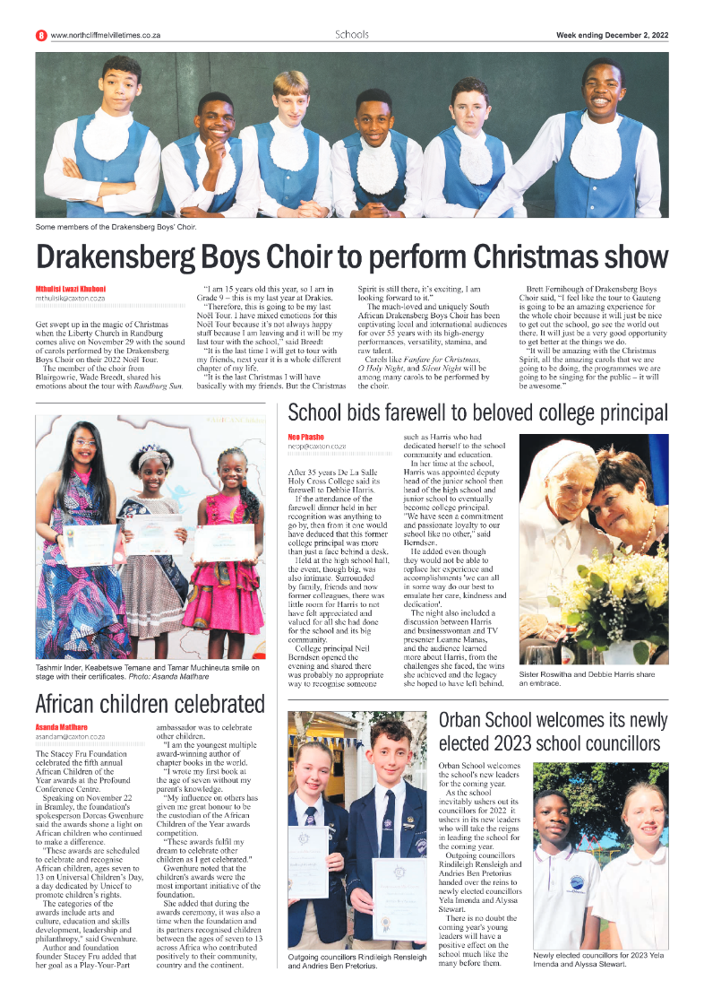 Northcliff Melville Times Dec 2 2022 page 8