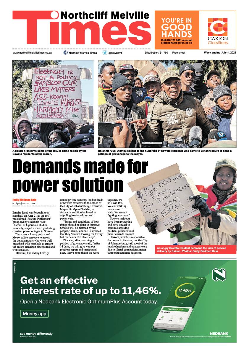Northcliff Melville Times July 1 2022 page 1