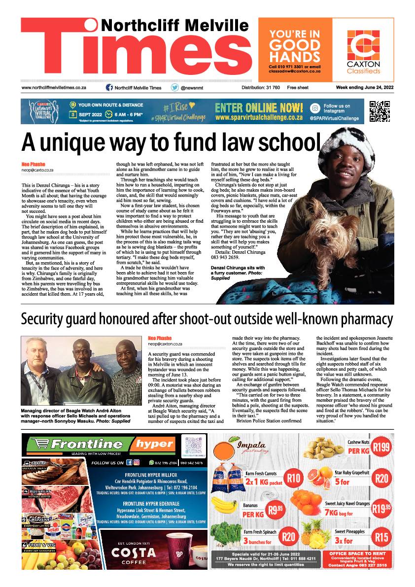 Northcliff Melville Times June 24 2022 page 1