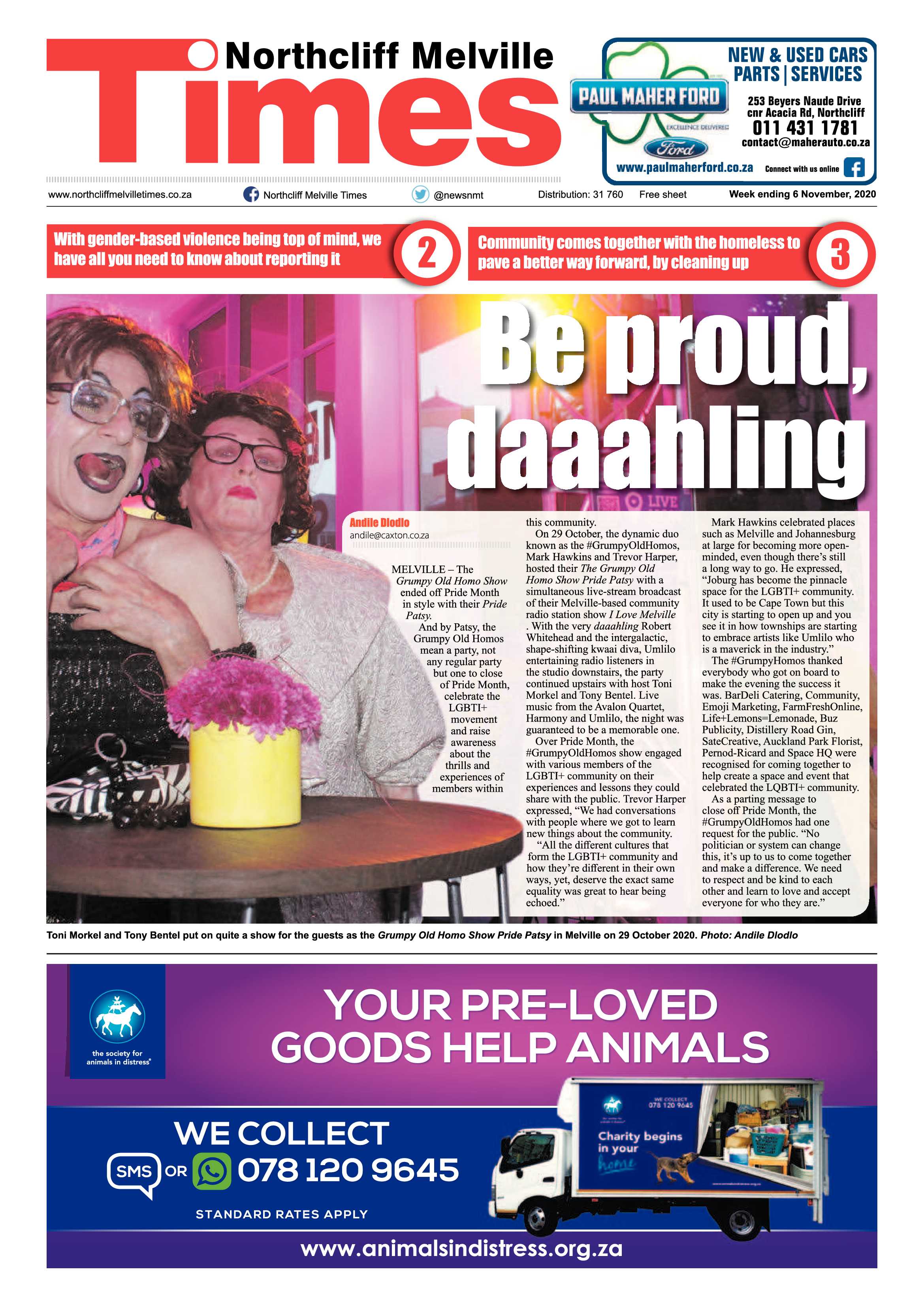 Northcliff Melville Times  06 November 2020 page 1